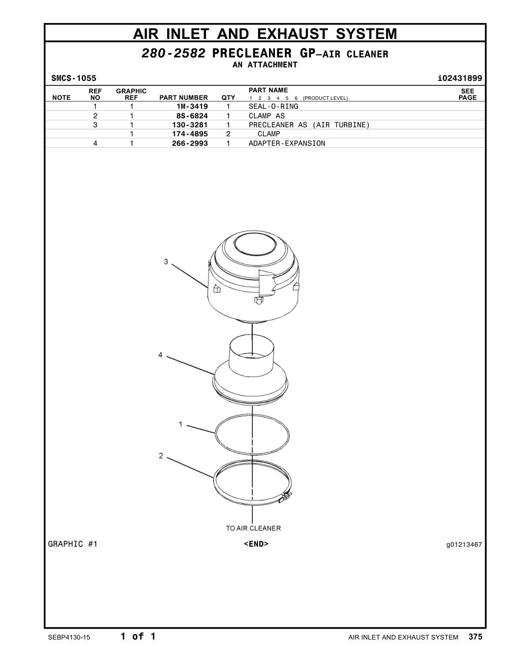 174-4895 CLAMP CAT parts manual diagram