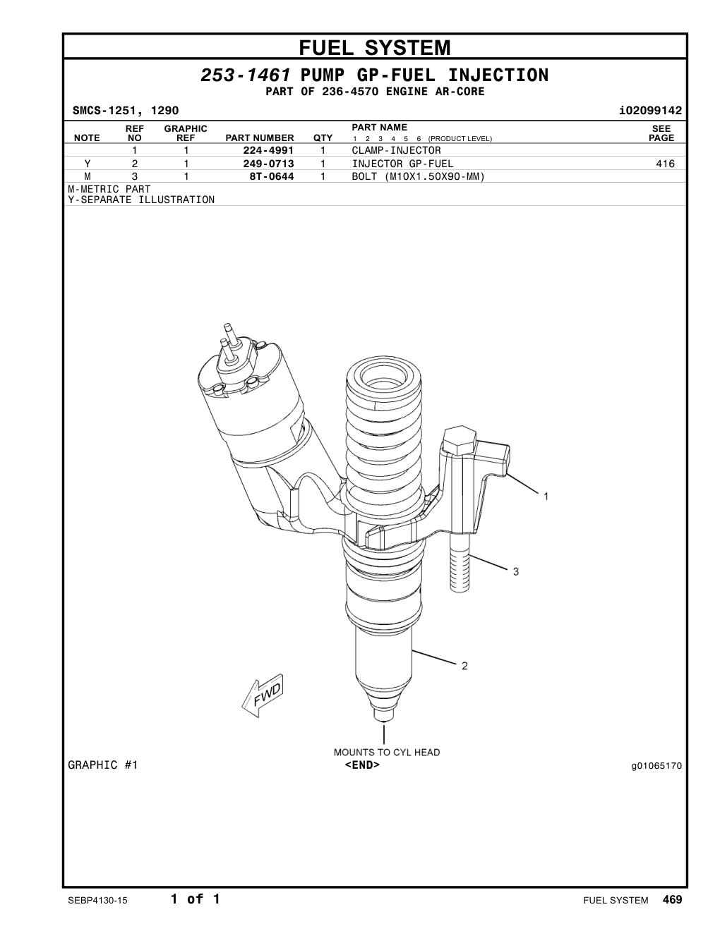 249-0713 INJECTOR GP-FUEL CAT parts manual diagram