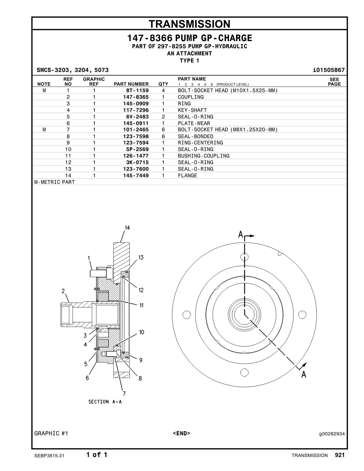 126-1477 BUSHING-COUPLING CAT parts manual diagram