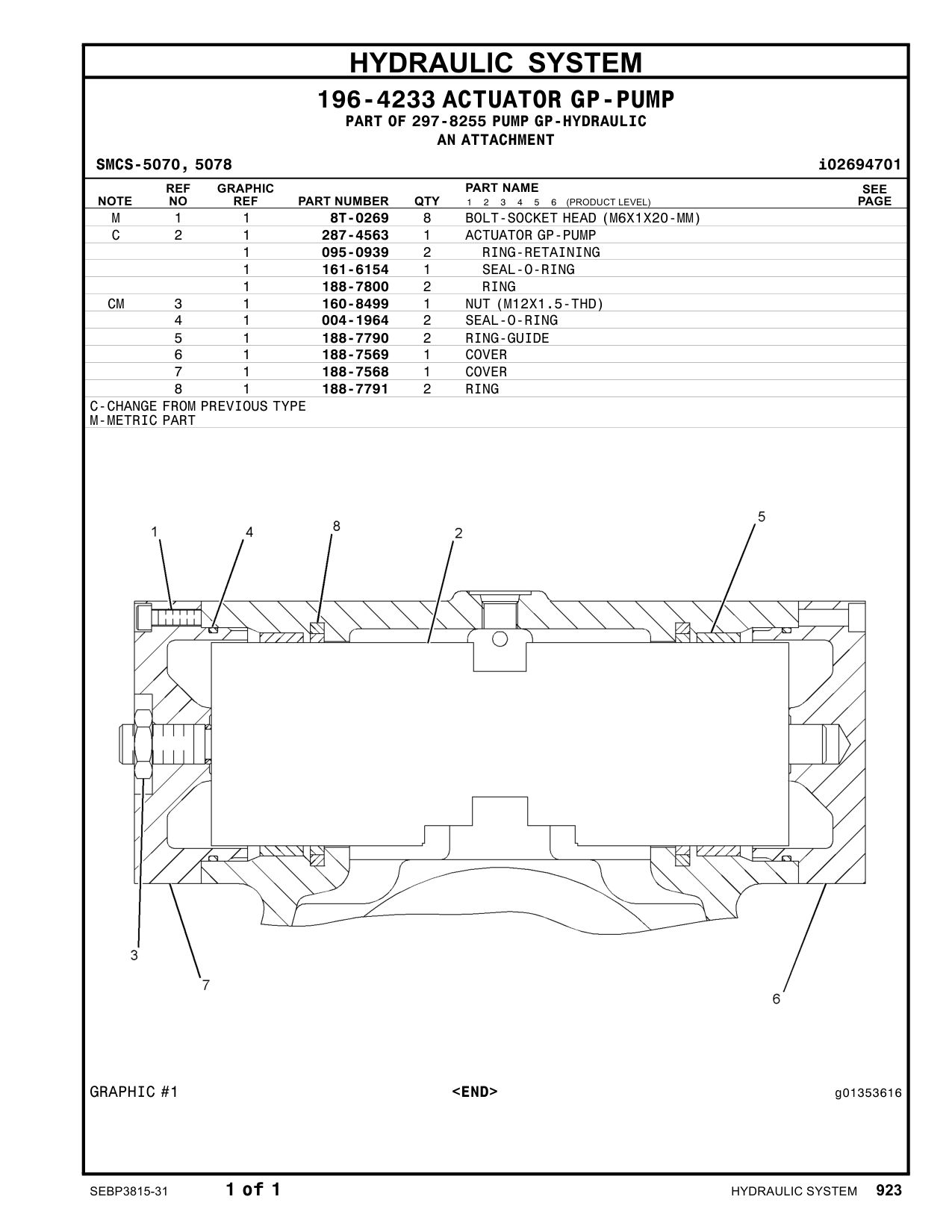 004-1964 SEAL-O-RING CAT parts manual diagram