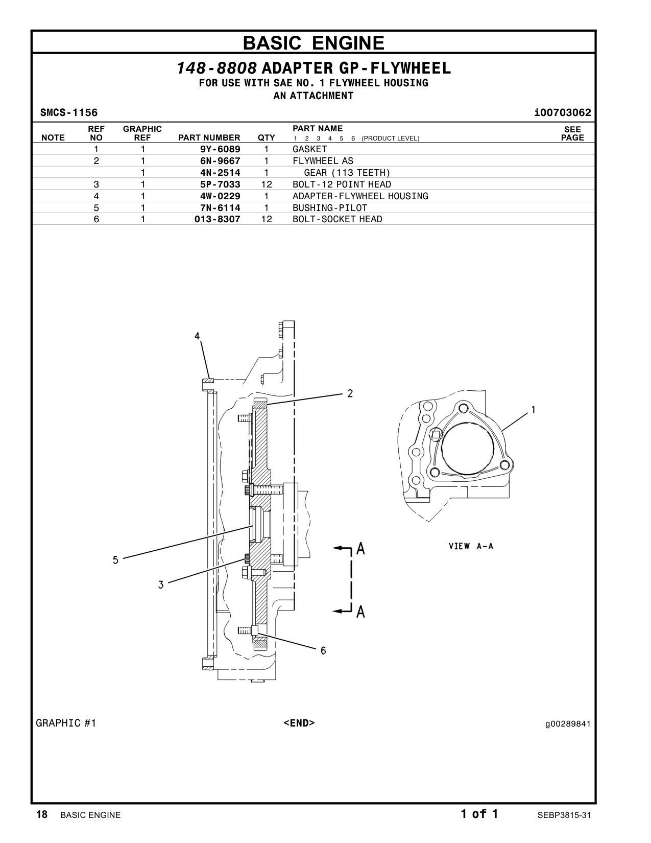7N-6114 BUSHING-PILOT CAT parts manual diagram