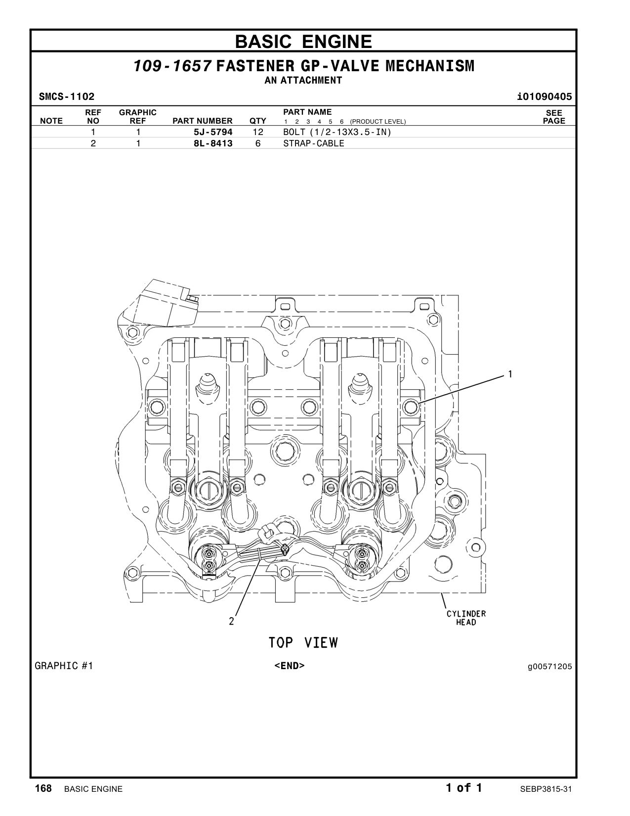 5J-5794 BOLT (1/2-13X3.5-IN) CAT parts manual diagram