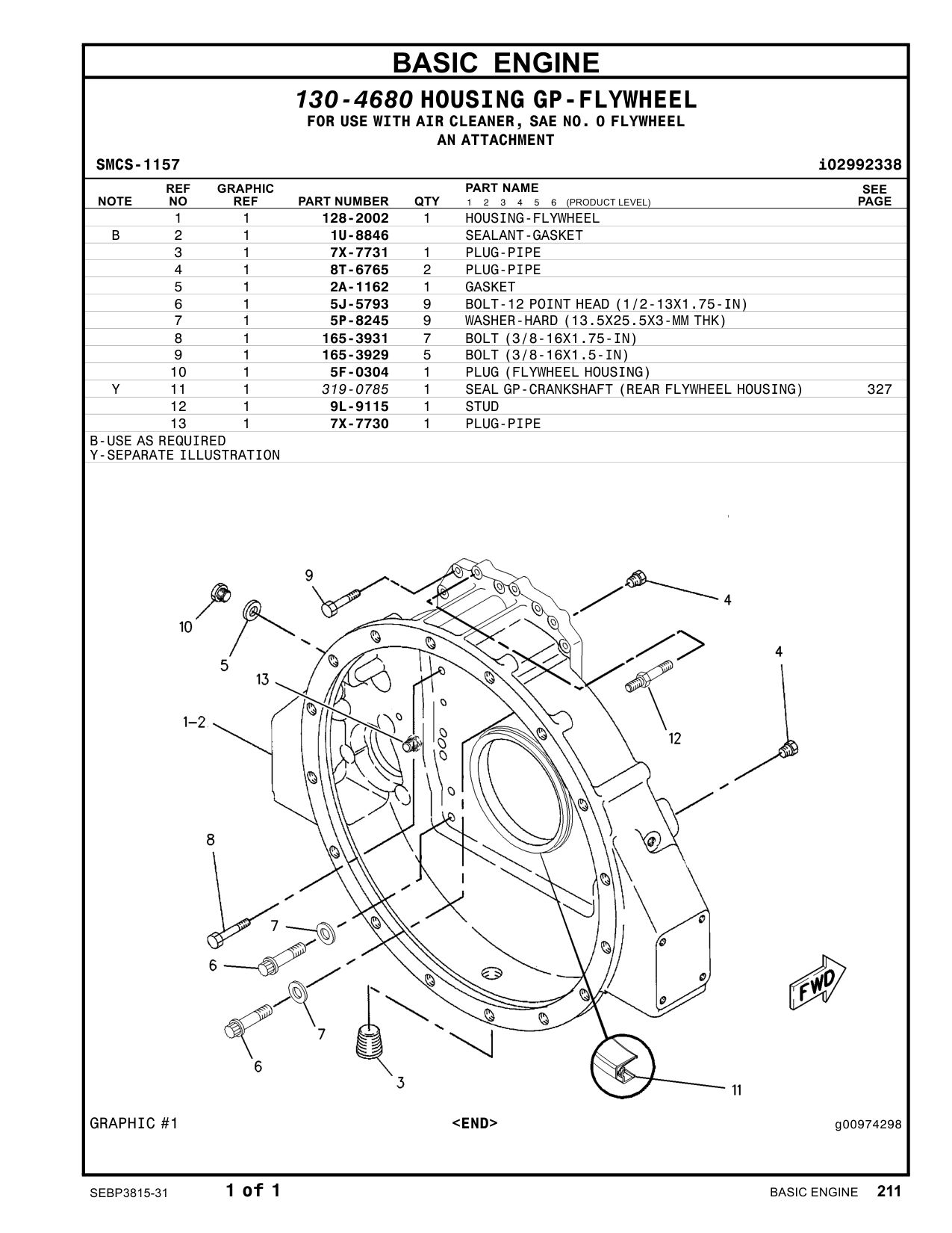 9L-9115 STUD CAT parts manual diagram