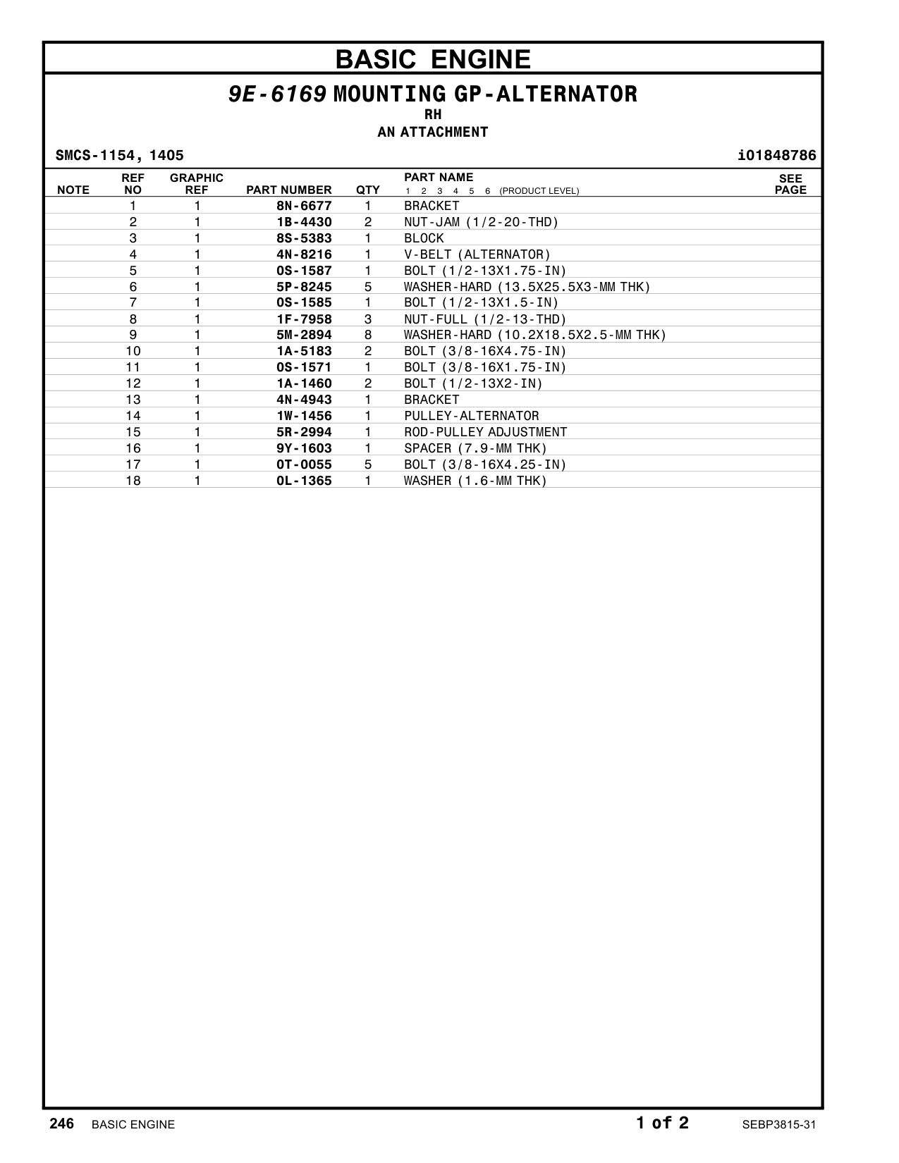 9Y-1603 SPACER (7.9-MM THK) CAT parts manual diagram