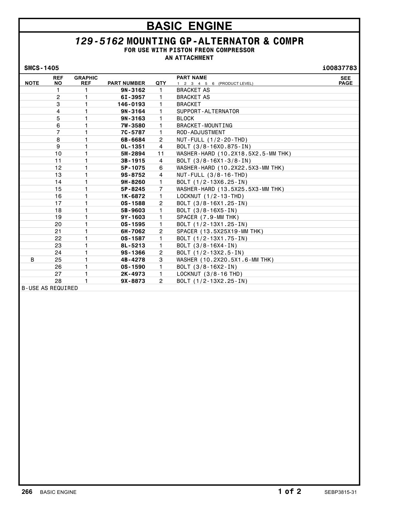 9N-3162 BRACKET AS CAT parts manual diagram
