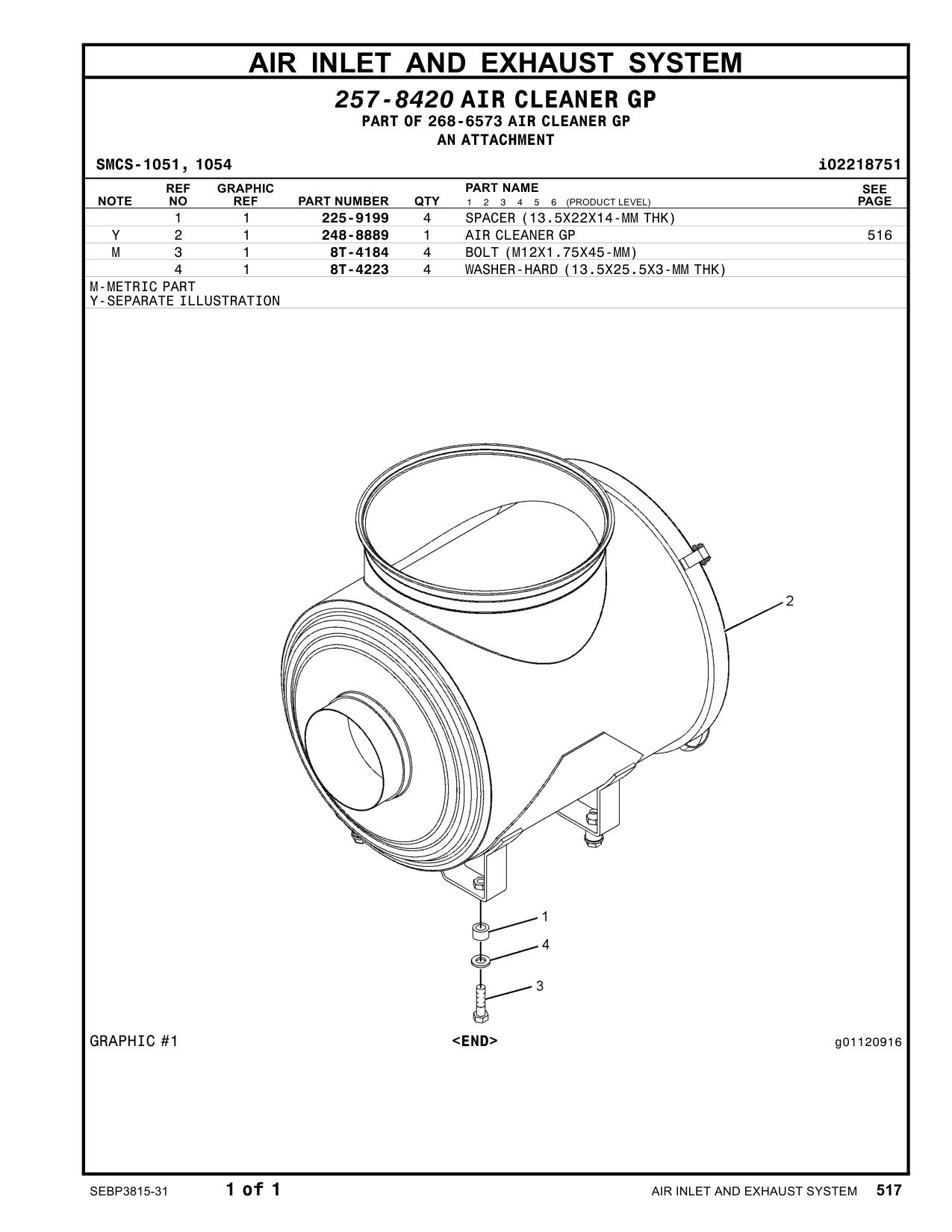 248-8889 AIRCLEANERGP CAT parts manual diagram