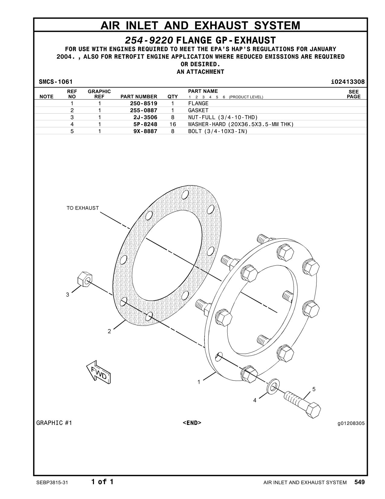 255-0887 GASKET CAT parts manual diagram