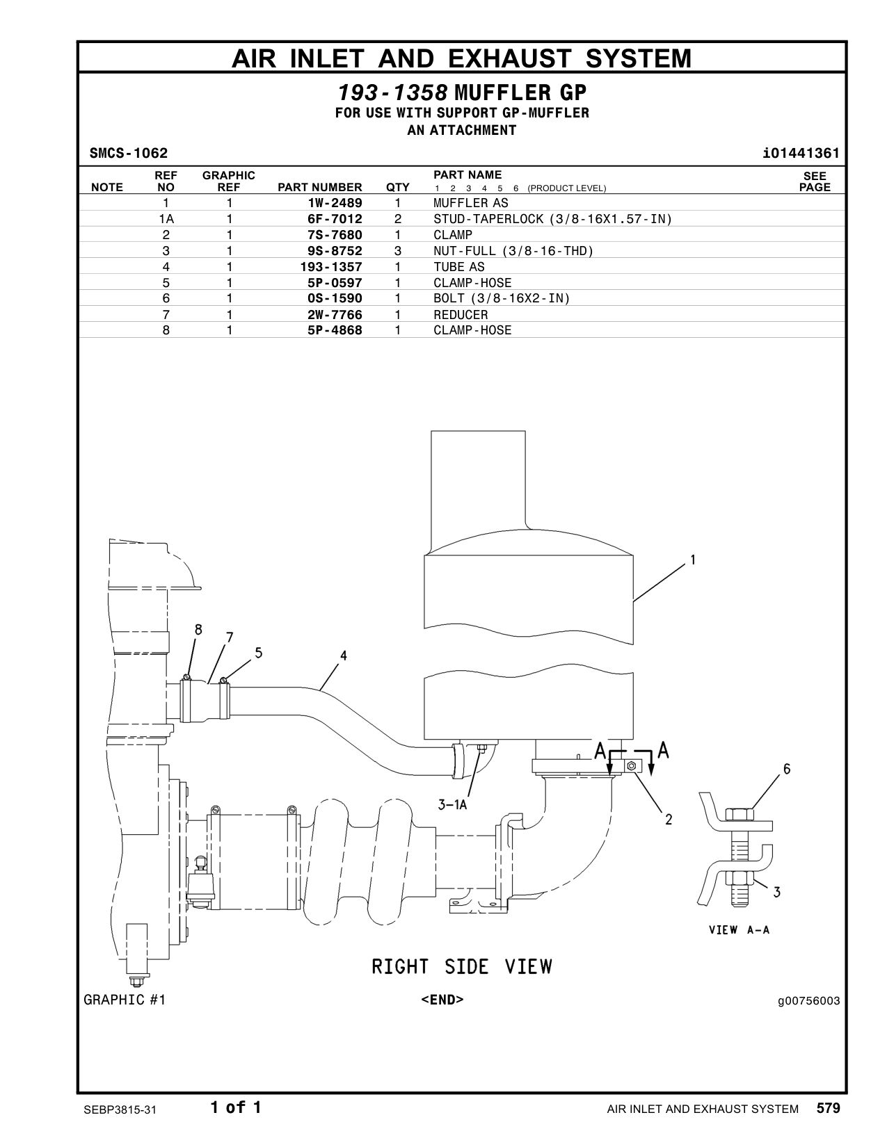 2W-7766 REDUCER CAT parts manual diagram
