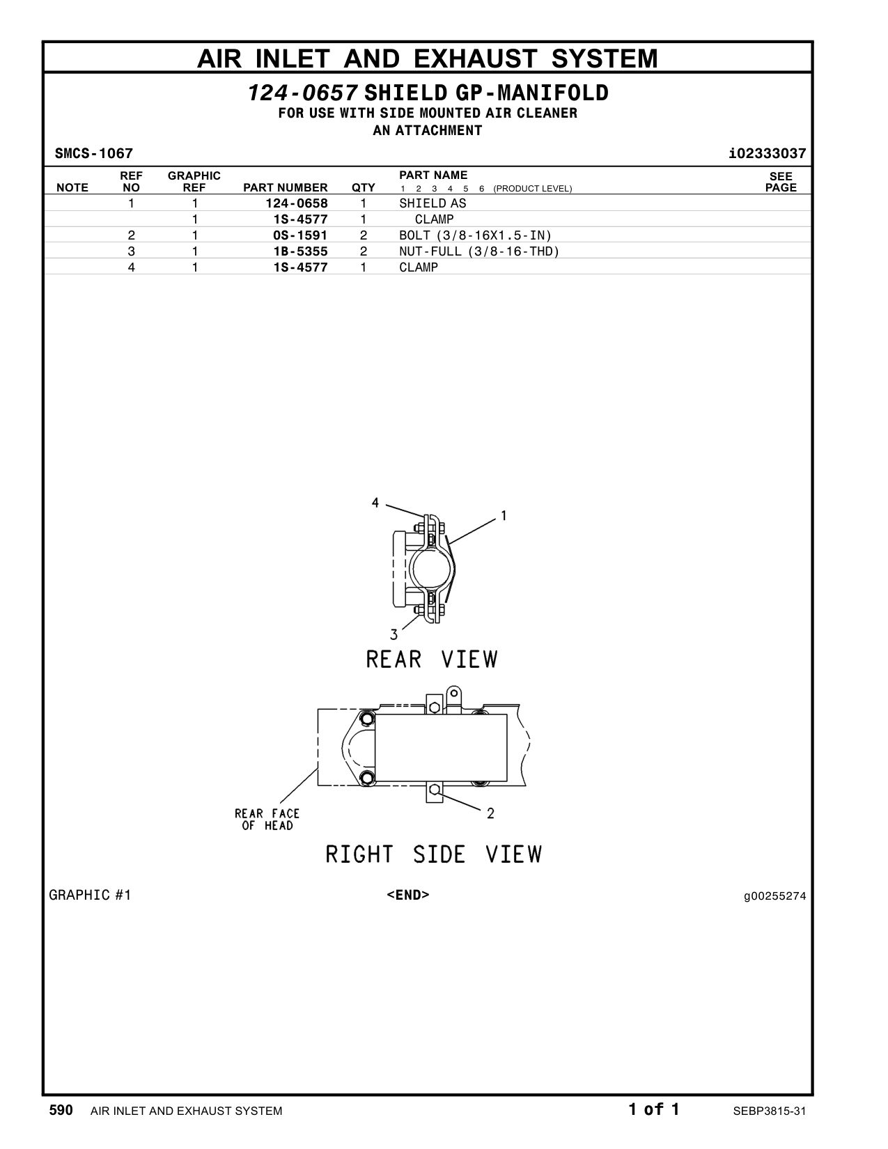 1S-4577 CLAMP CAT parts manual diagram