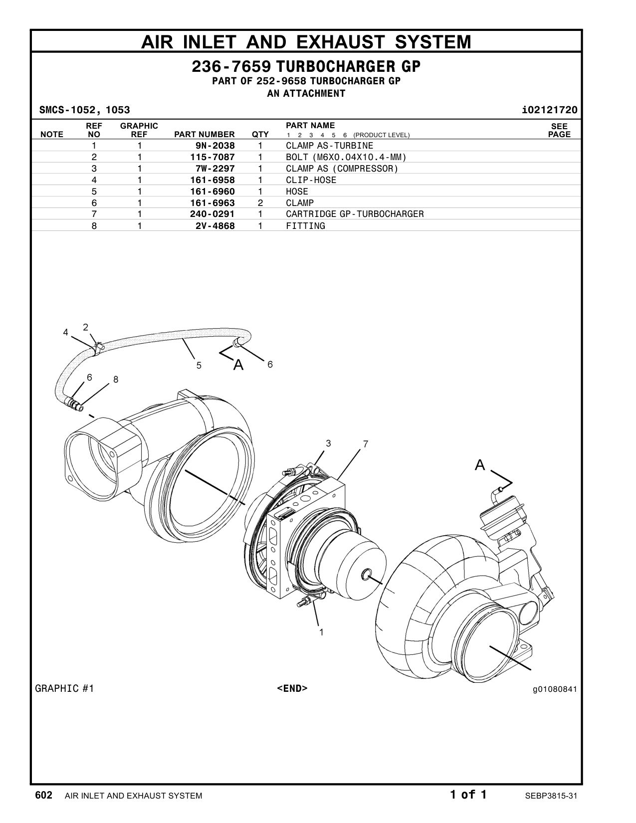 240-0291 CARTRIDGEGP-TURBOCHARGER CAT parts manual diagram