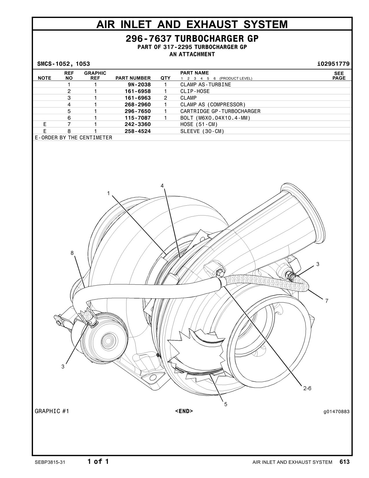 296-7650 CARTRIDGEGP-TURBOCHARGER CAT parts manual diagram