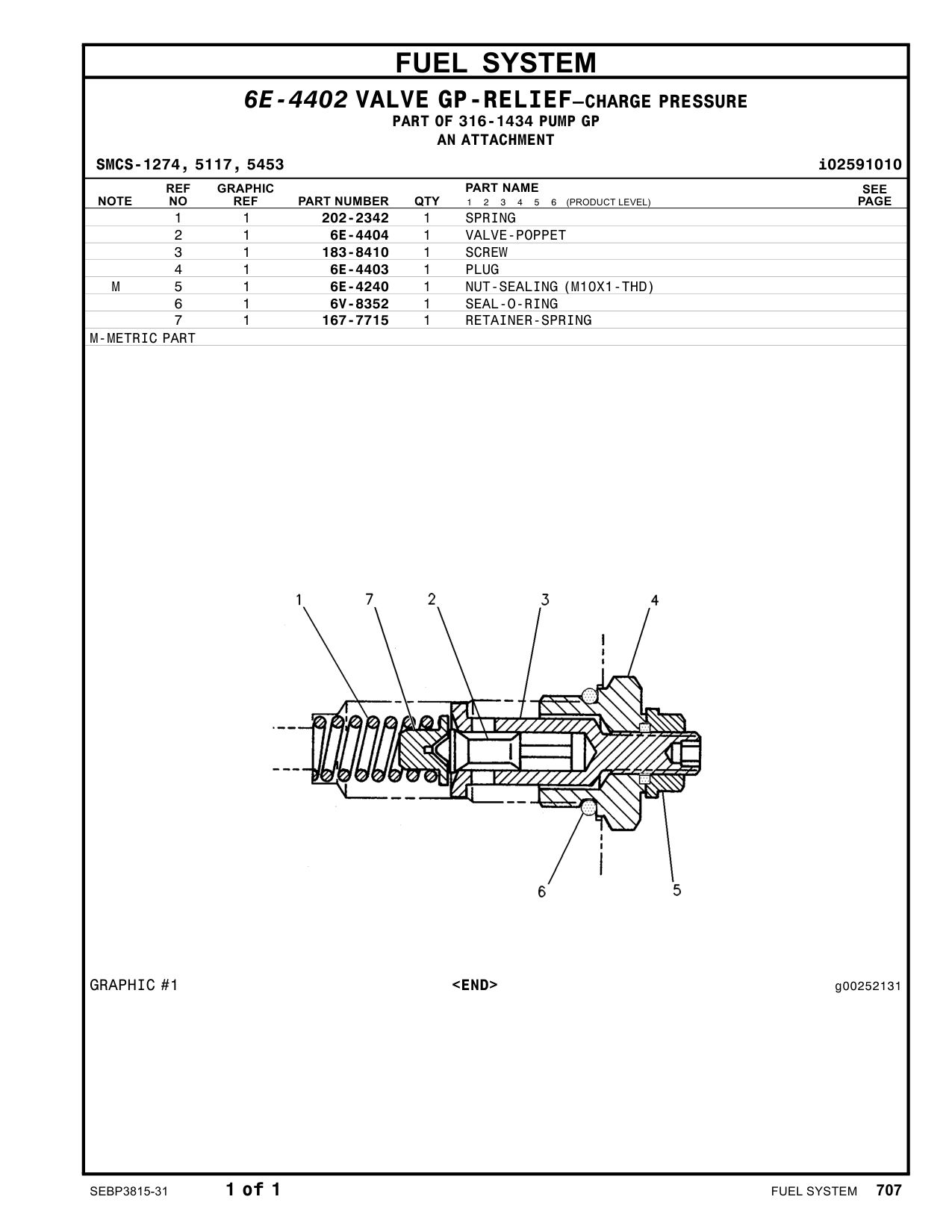 6E-4403 PLUG CAT parts manual diagram