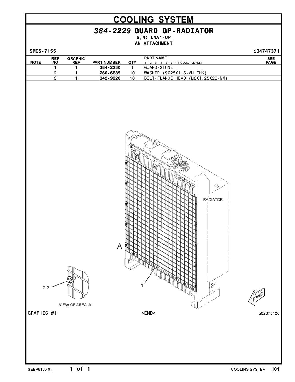 260-6685 WASHER (9X25X1.6-MM THK) · S/N LNA1-UP CAT parts manual diagram