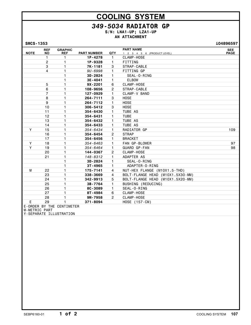 354-6434 RADIATOR GP CAT parts manual diagram