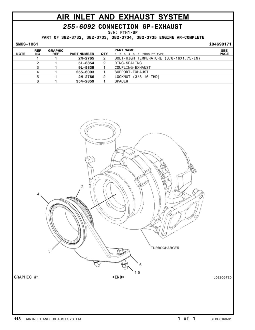 9L-5839 COUPLING-EXHAUST · S/N FTH1-UP CAT parts manual diagram