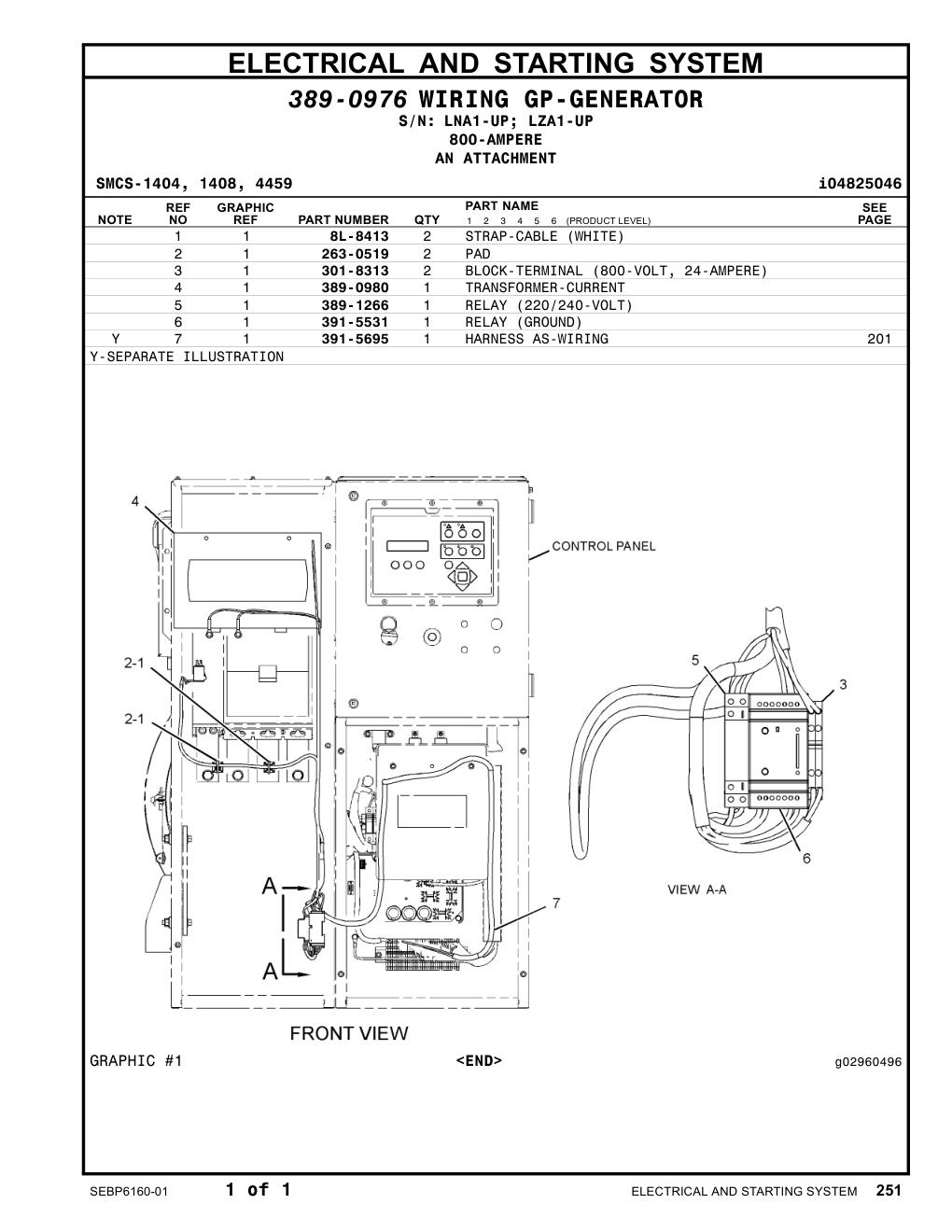 263-0519 PAD CAT parts manual diagram
