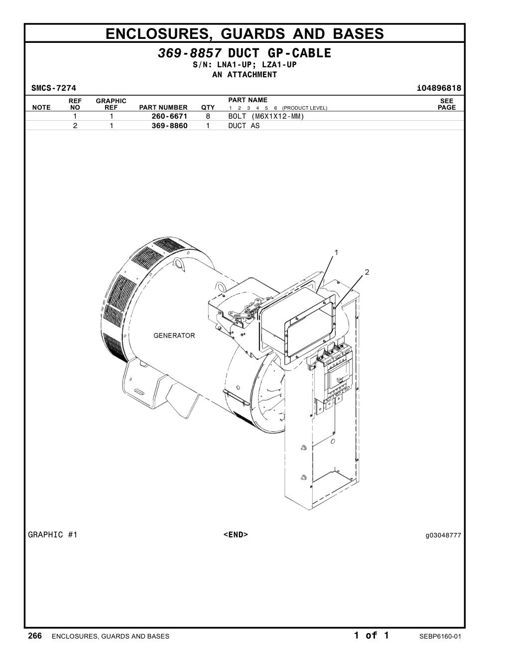 260-6671 BOLT (M6X1X12-MM) CAT parts manual diagram