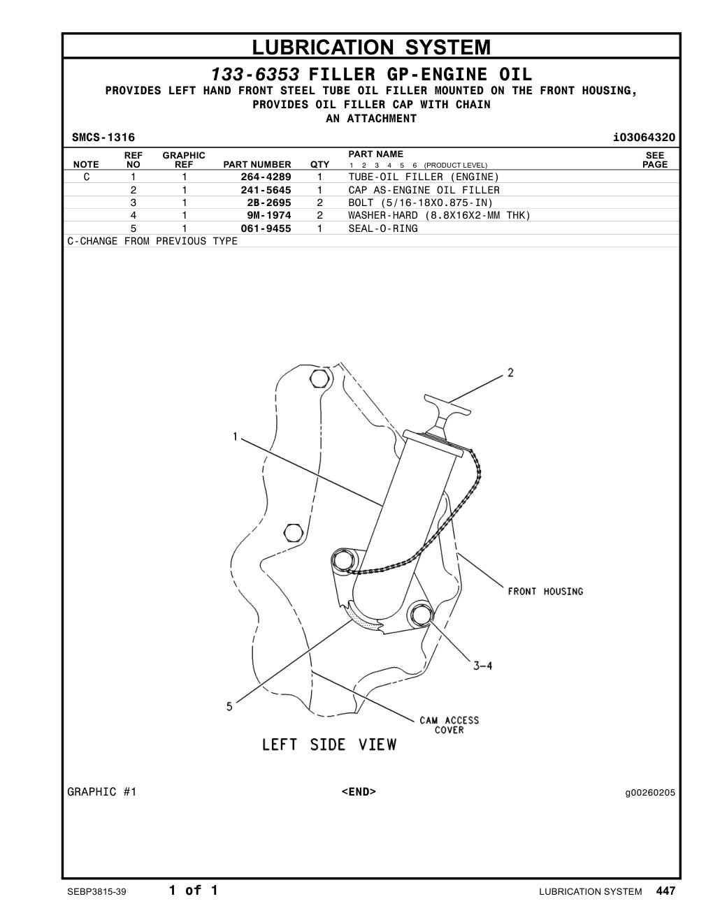 241-5645 CAP AS-ENGINE OIL FILLER CAT parts manual diagram