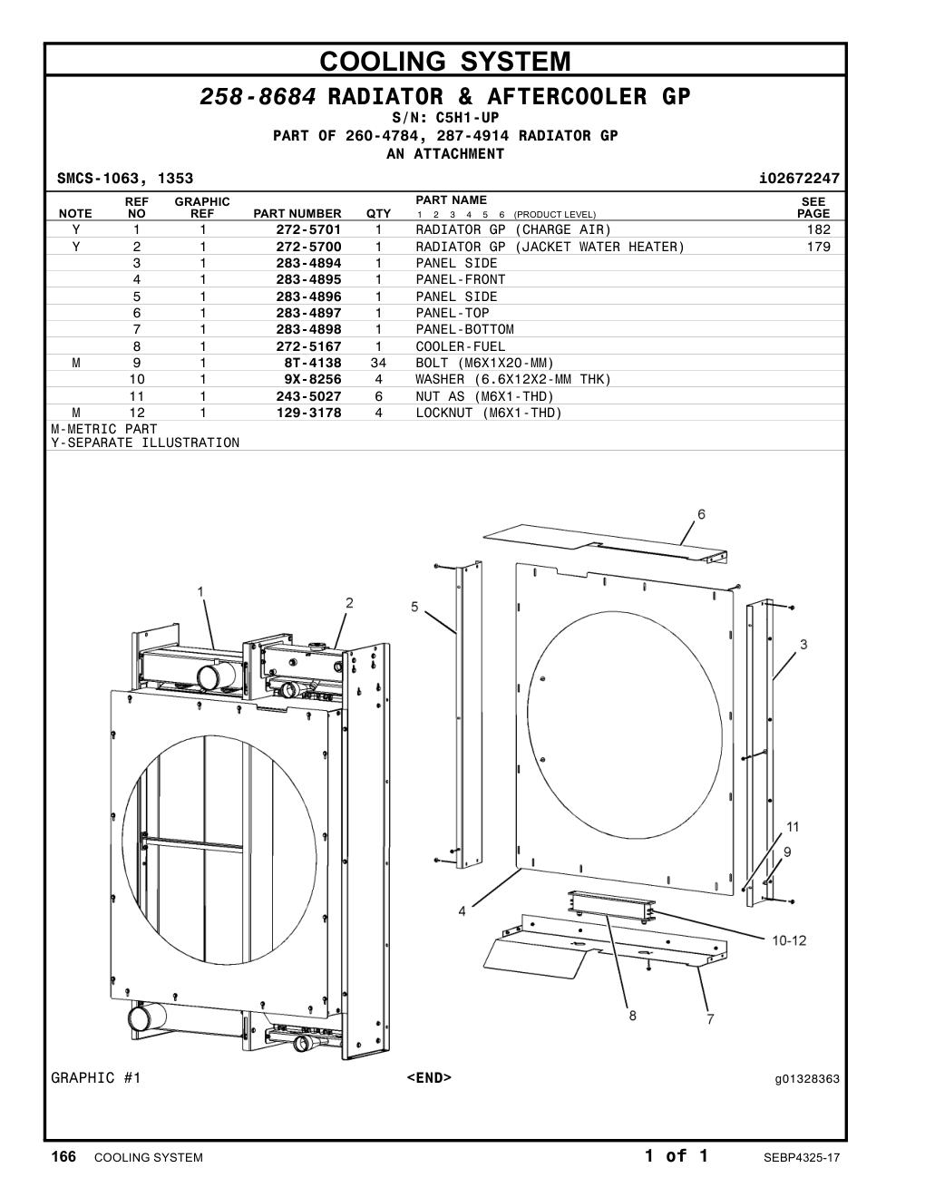 272-5701 RADIATOR GP (CHARGE AIR) · S/N C5H1-UP CAT parts manual diagram