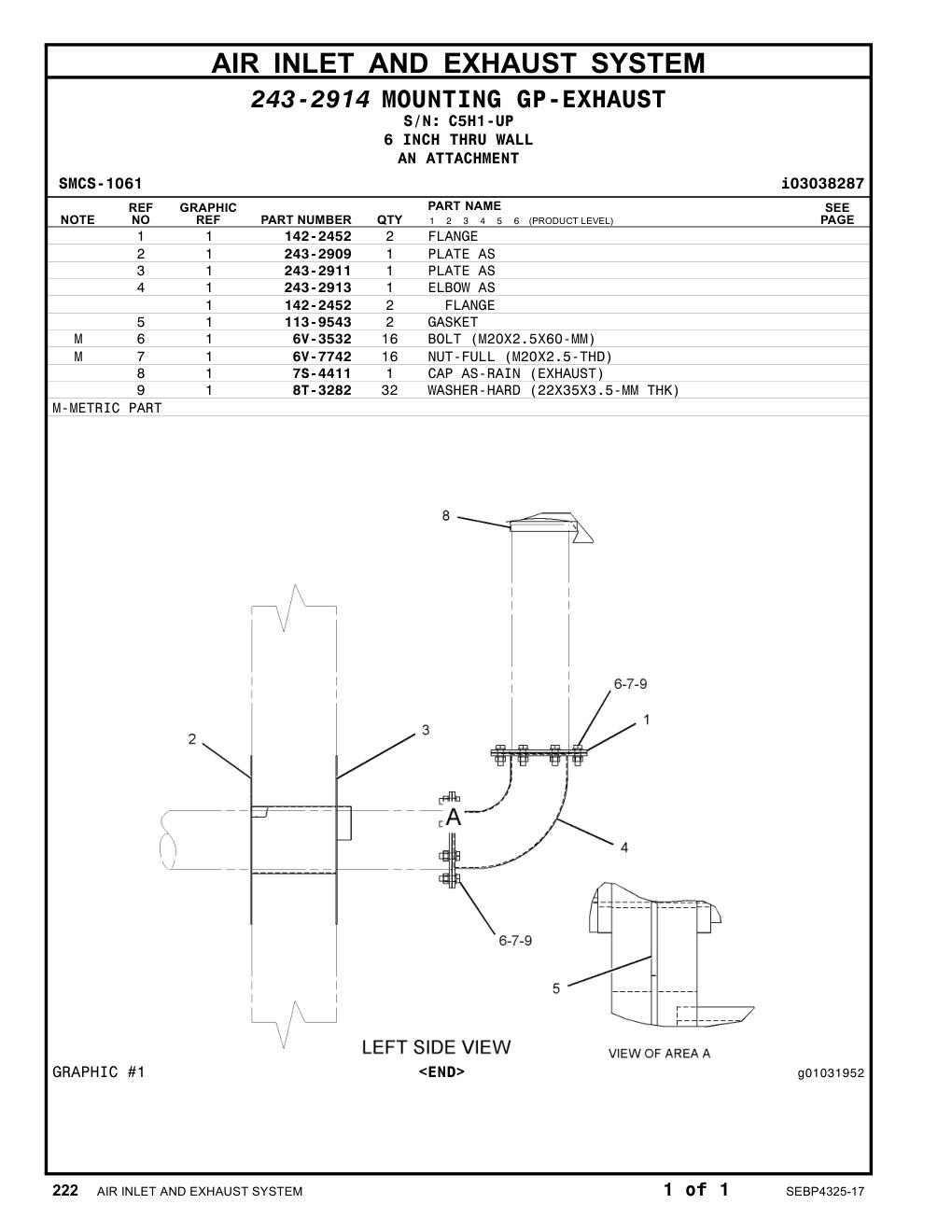 7S-4411 CAP AS-RAIN (EXHAUST) · S/N C5H1-UP CAT parts manual diagram