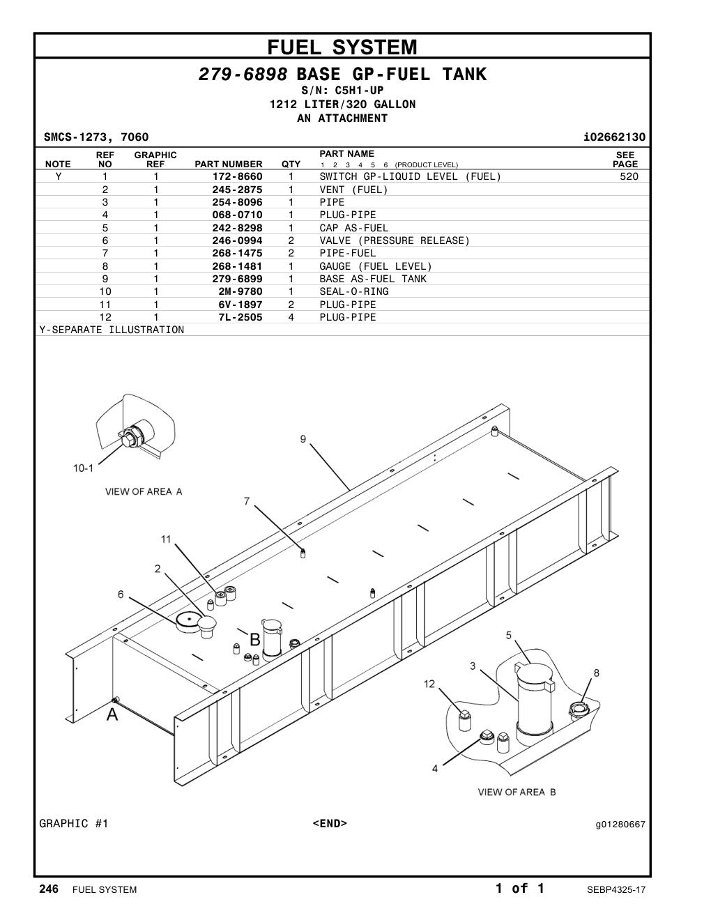 246-0994 VALVE (PRESSURE RELEASE) · S/N C5H1-UP CAT parts manual diagram