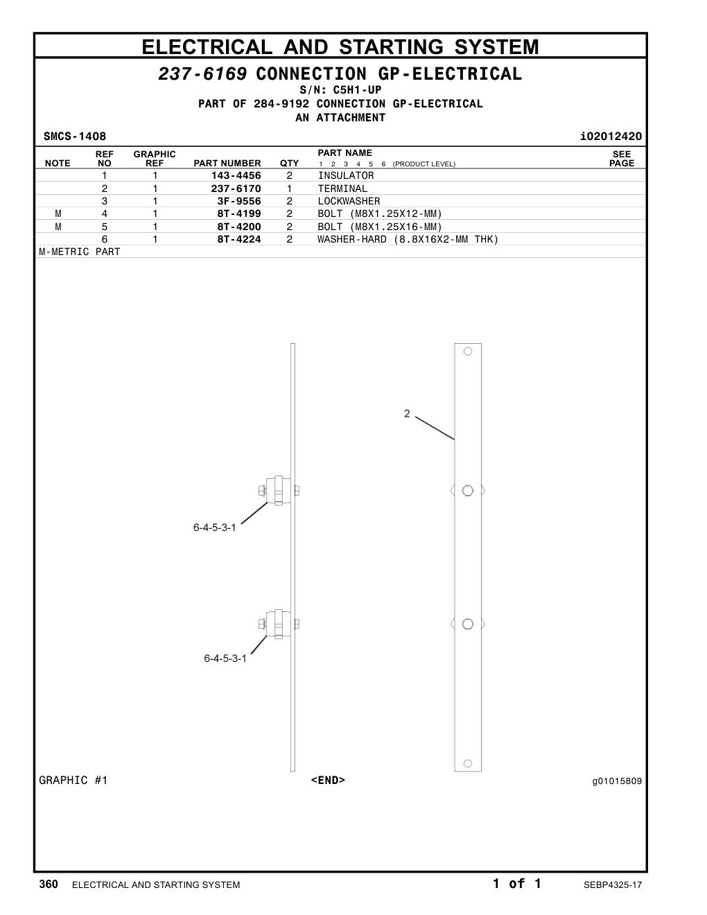 237-6170 TERMINAL · S/N C5H1-UP CAT parts manual diagram