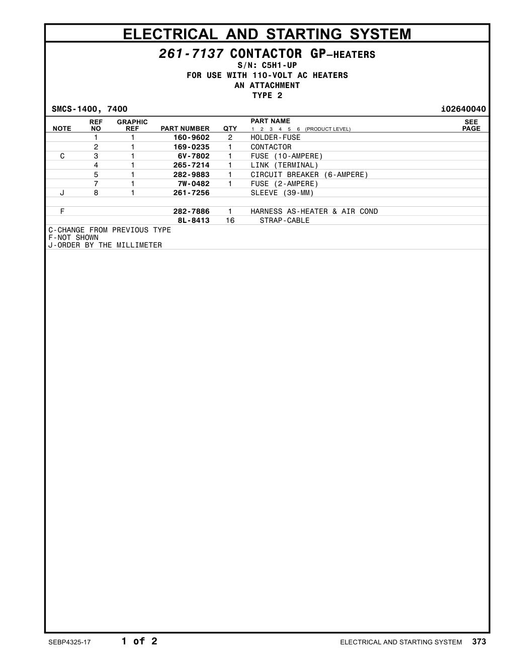 265-7214 LINK (TERMINAL) · S/N C5H1-UP CAT parts manual diagram