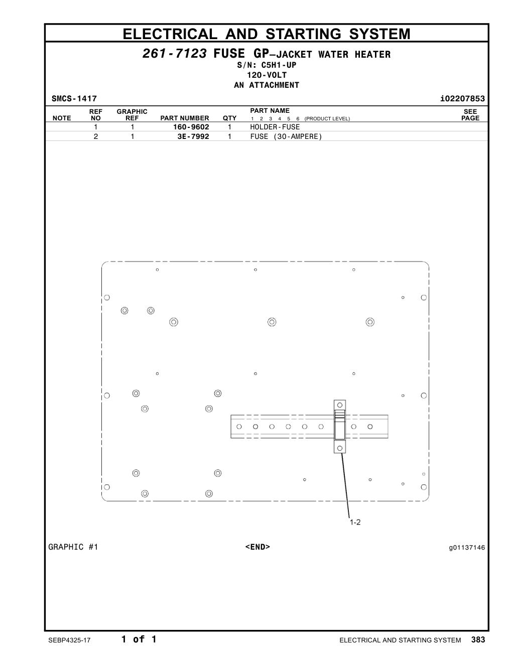 3E-7992 FUSE (30-AMPERE) · S/N C5H1-UP CAT parts manual diagram