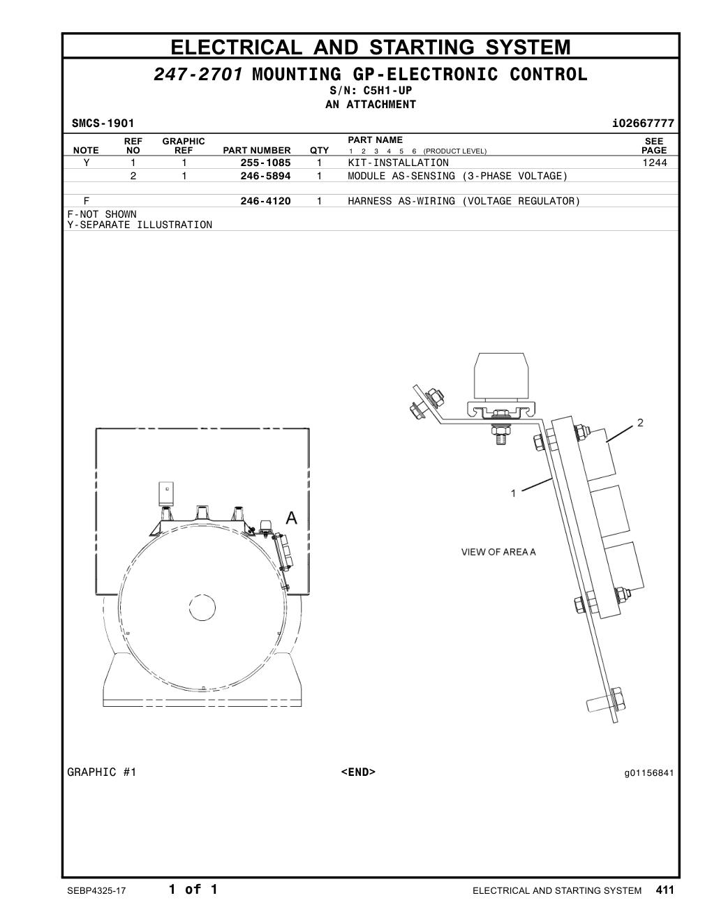 246-5894 MODULE AS-SENSING (3-PHASE VOLTAGE) · S/N C5H1-UP CAT parts manual diagram