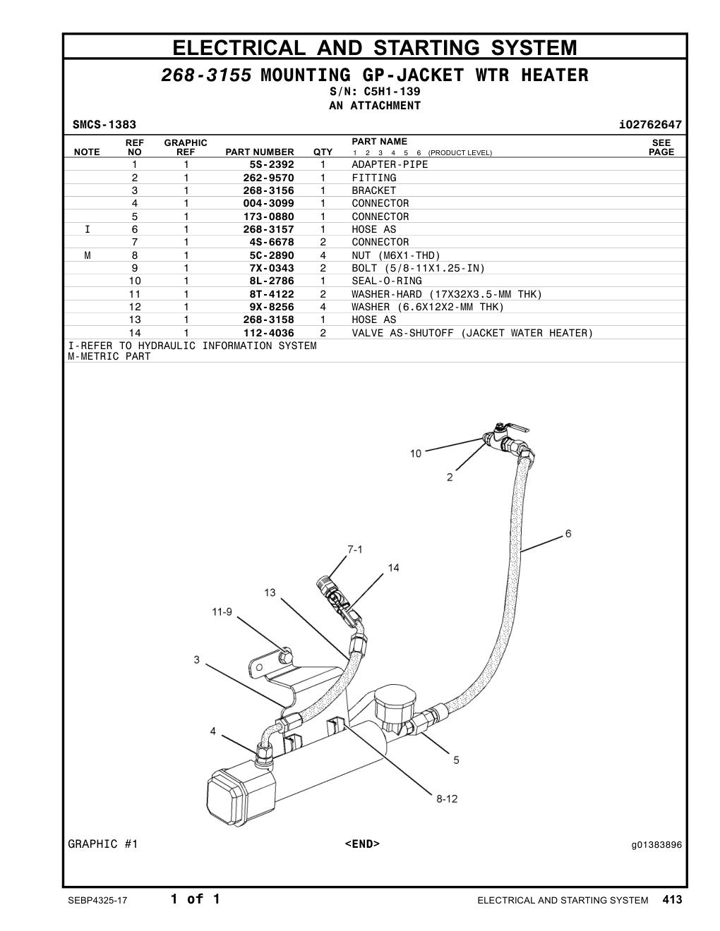 004-3099 CONNECTOR · S/N C5H1-139 CAT parts manual diagram
