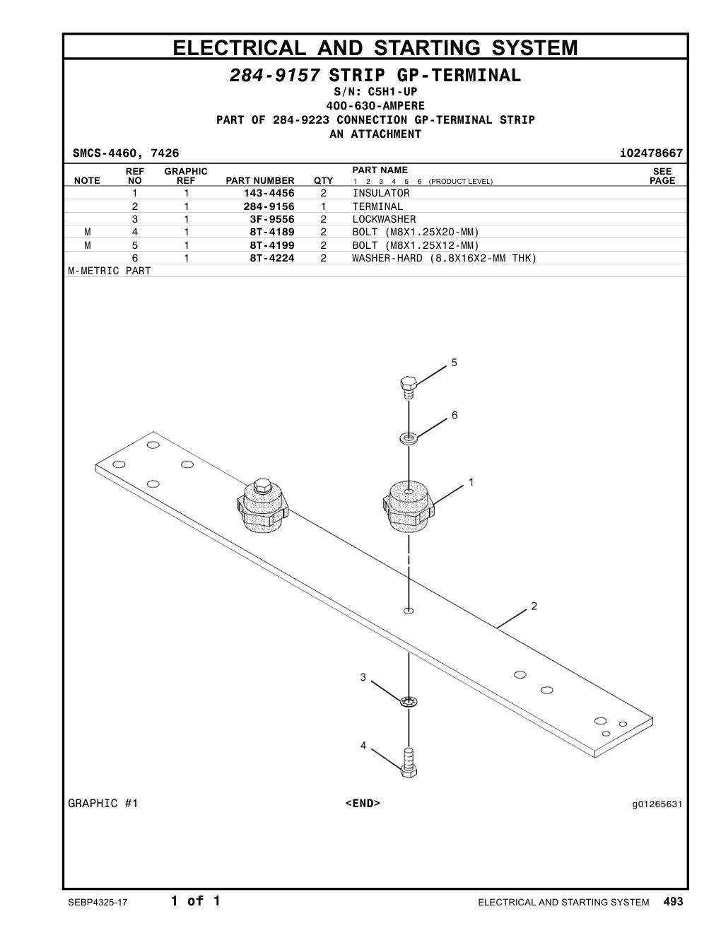 284-9156 TERMINAL · S/N C5H1-UP CAT parts manual diagram