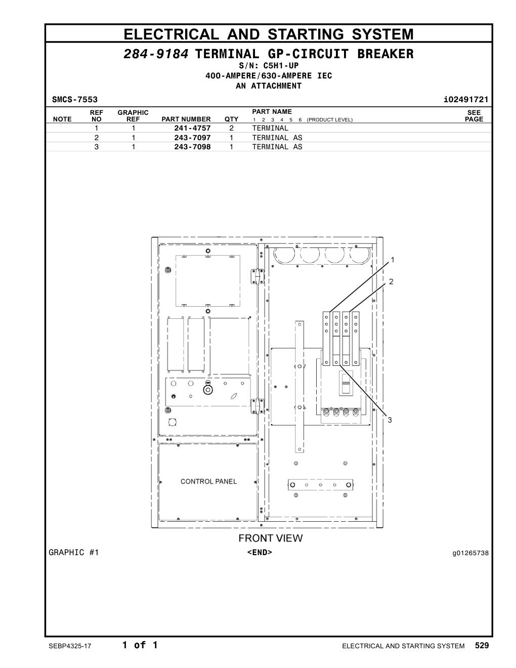 243-7097 TERMINAL AS · S/N C5H1-UP CAT parts manual diagram