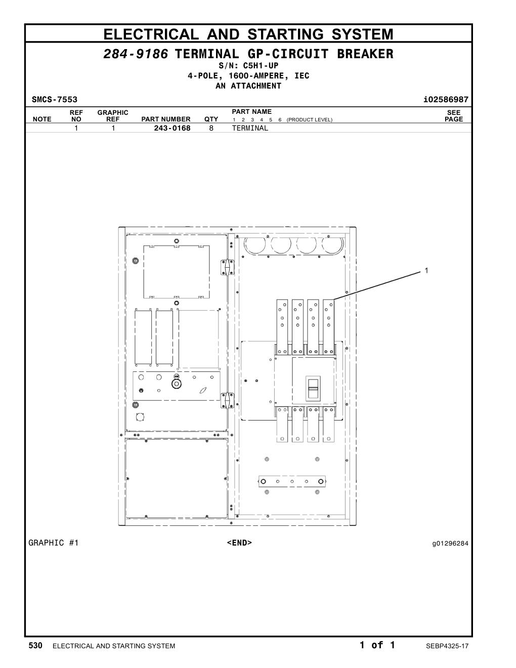 243-0168 TERMINAL · S/N C5H1-UP CAT parts manual diagram