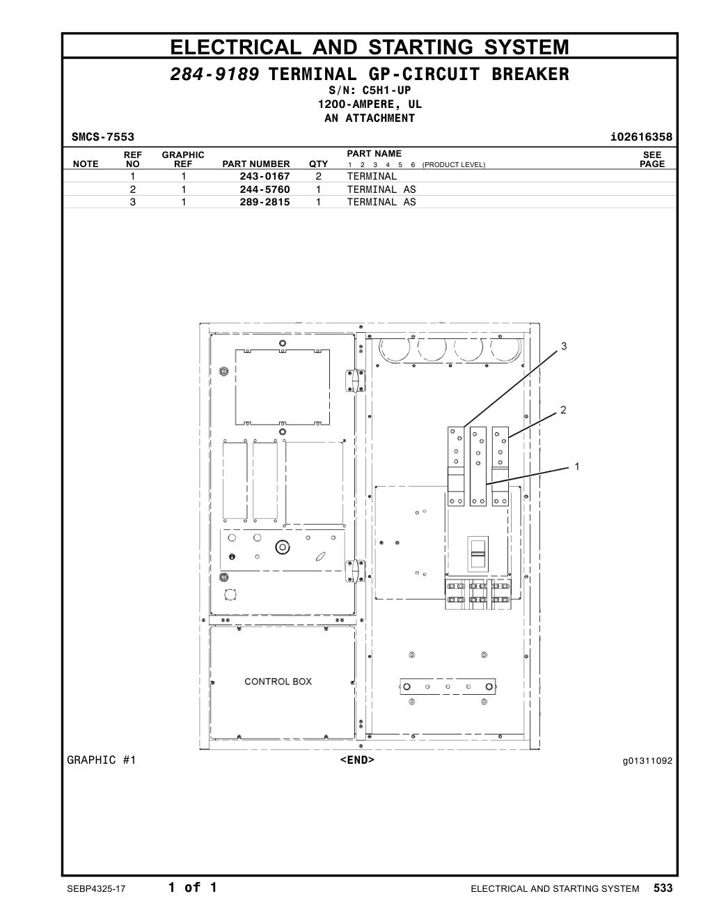 244-5760 TERMINAL AS · S/N C5H1-UP CAT parts manual diagram