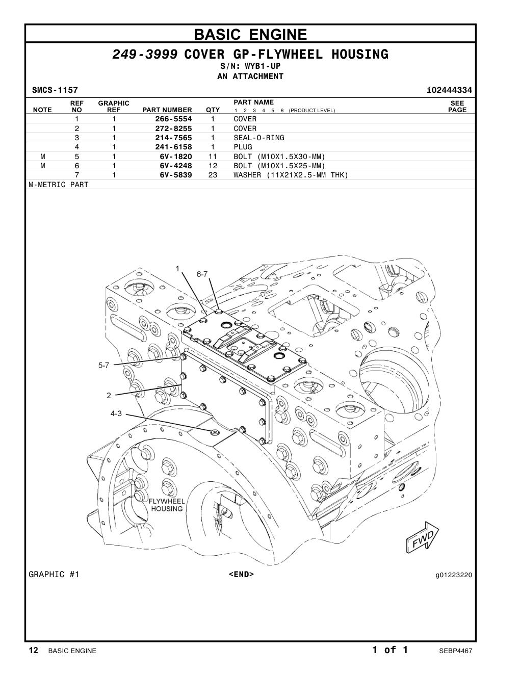 241-6158 PLUG · S/N WYB1-UP CAT parts manual diagram