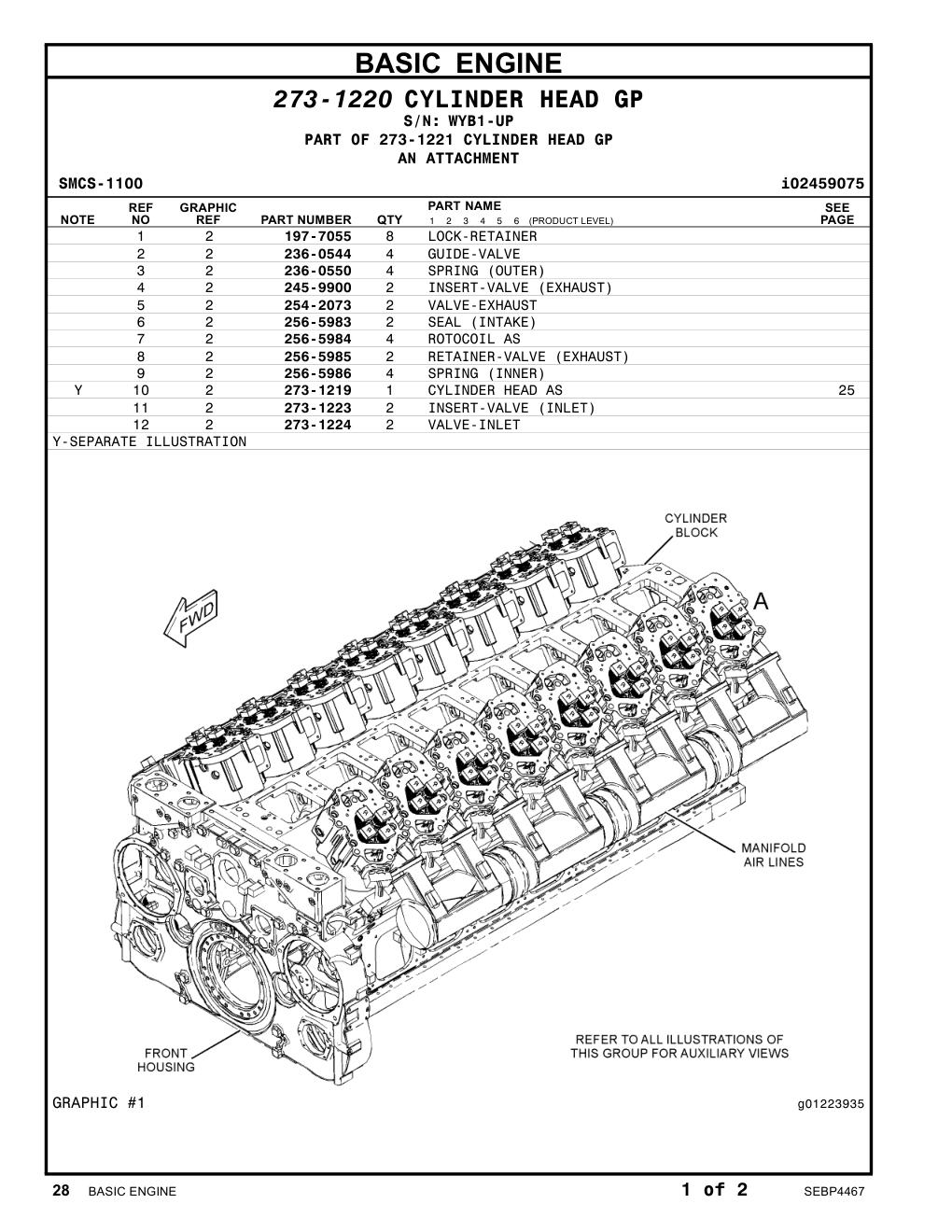 256-5983 SEAL · S/N WYB1-UP CAT parts manual diagram