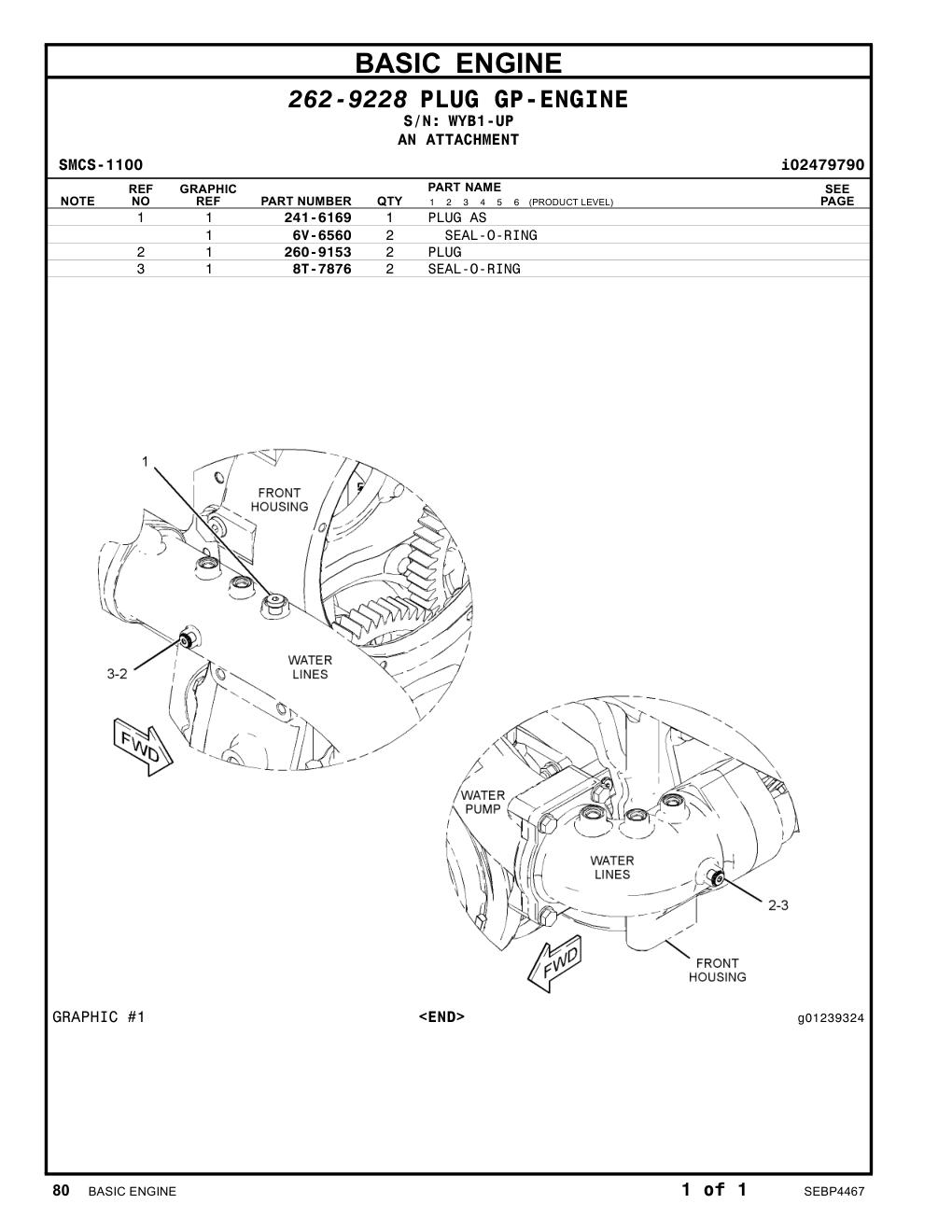 8T-7876 SEAL-O-RING · S/N WYB1-UP CAT parts manual diagram