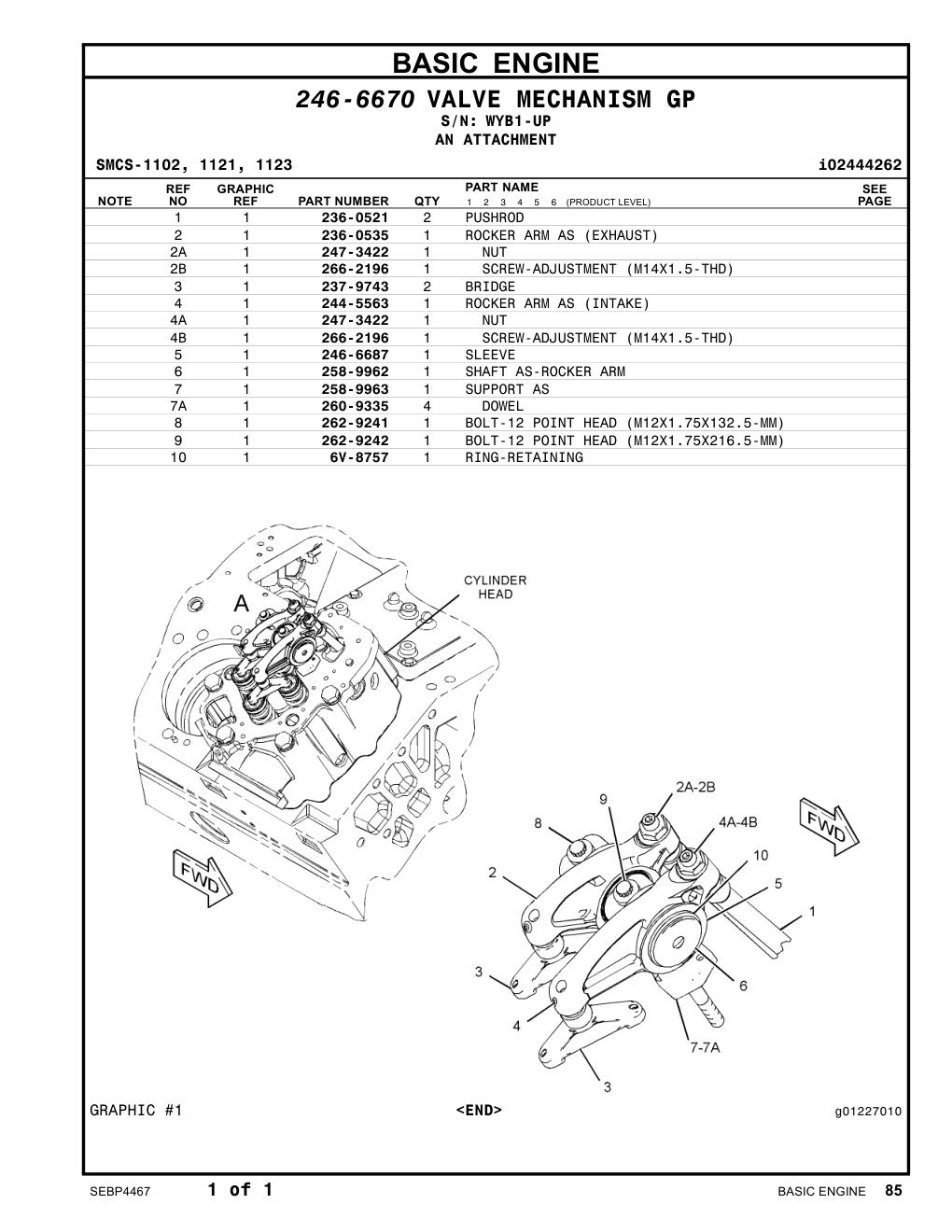246-6687 SLEEVE · S/N WYB1-UP CAT parts manual diagram