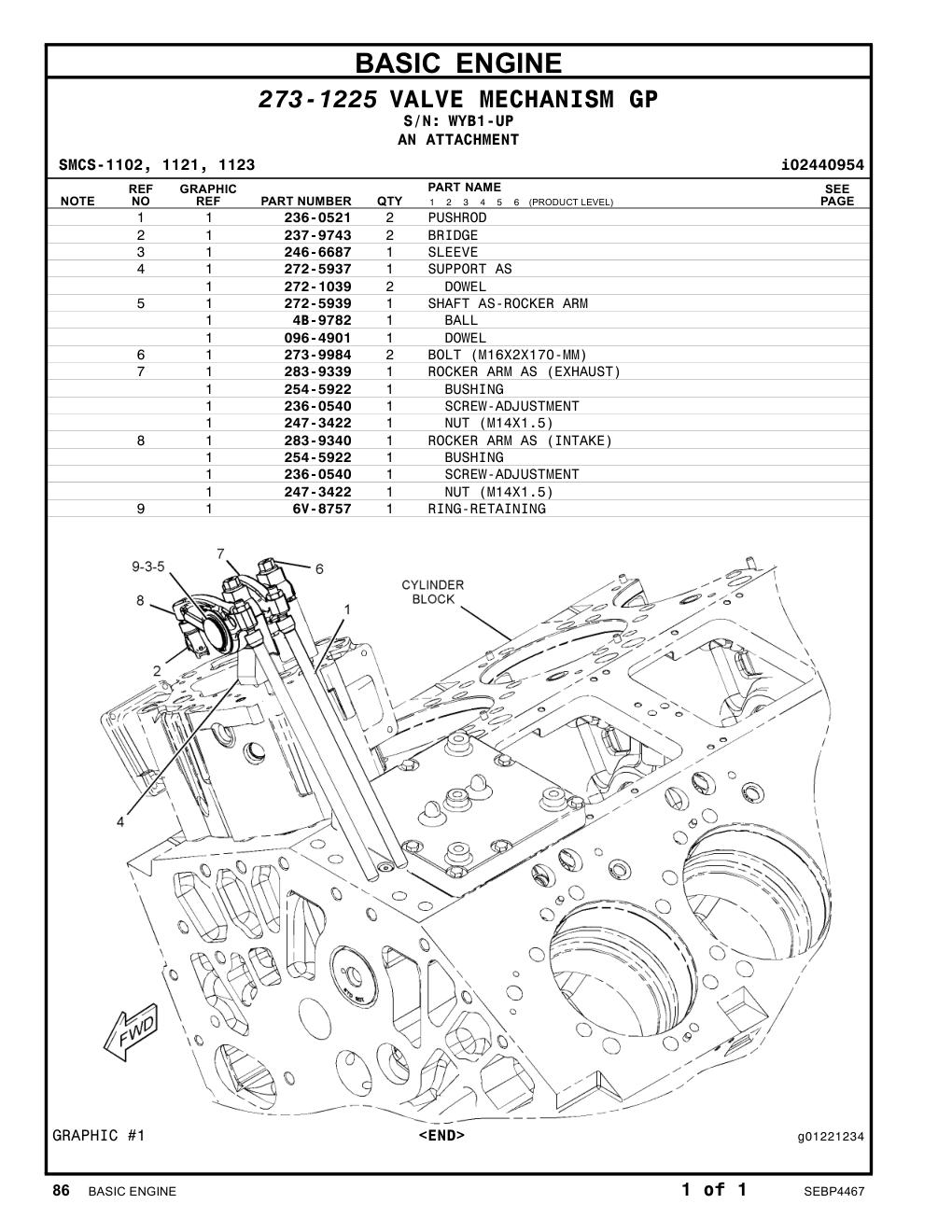 272-1039 DOWEL · S/N WYB1-UP CAT parts manual diagram