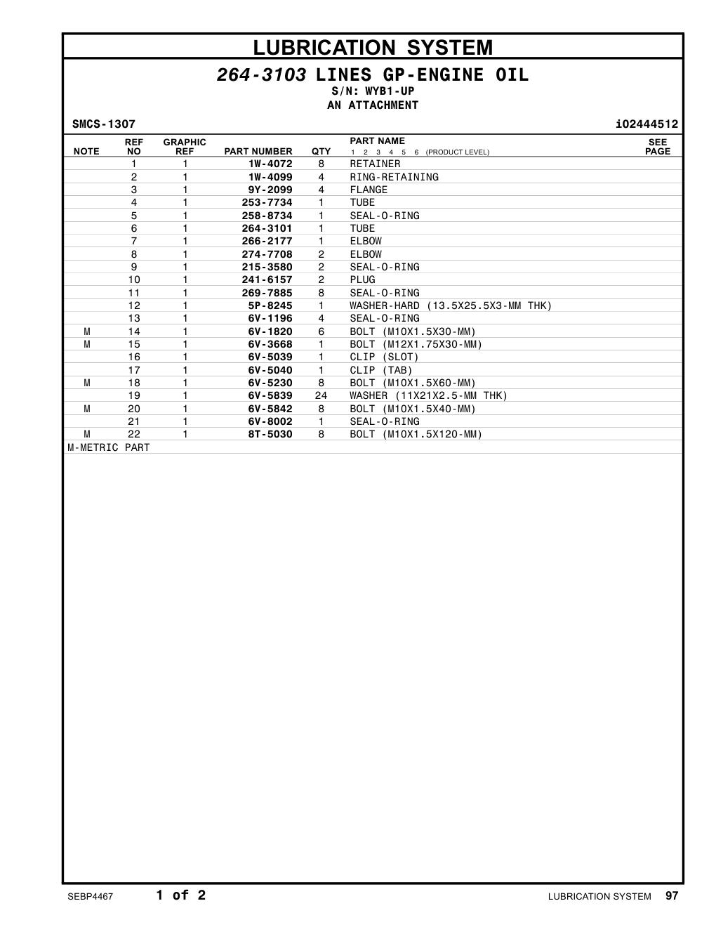 9Y-2099 FLANGE · S/N WYB1-UP CAT parts manual diagram