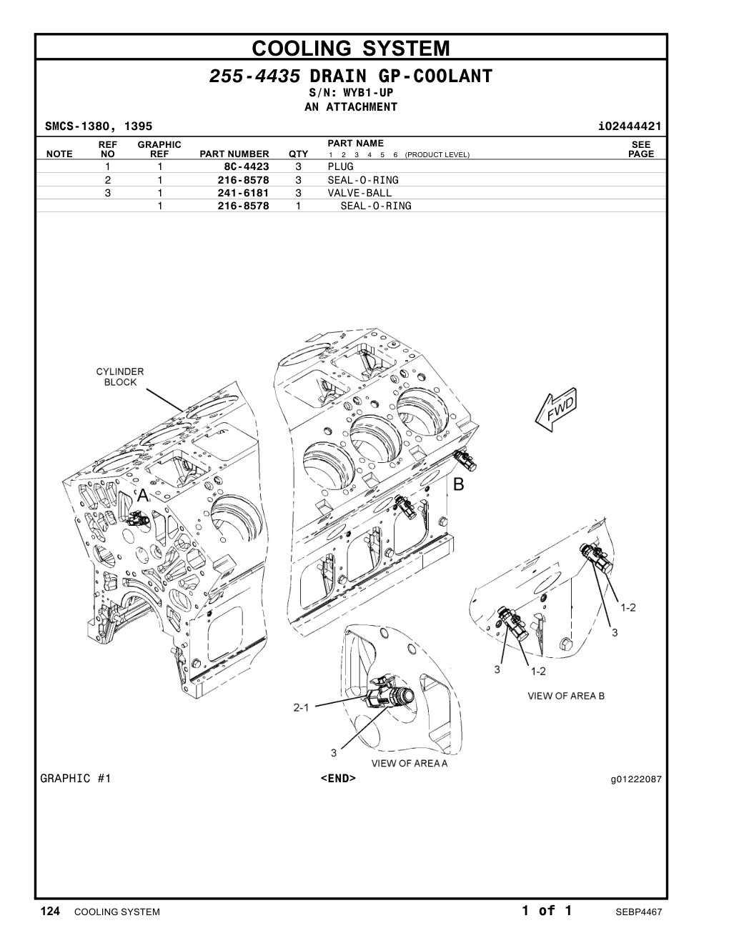 241-6181 VALVE-BALL · S/N WYB1-UP CAT parts manual diagram
