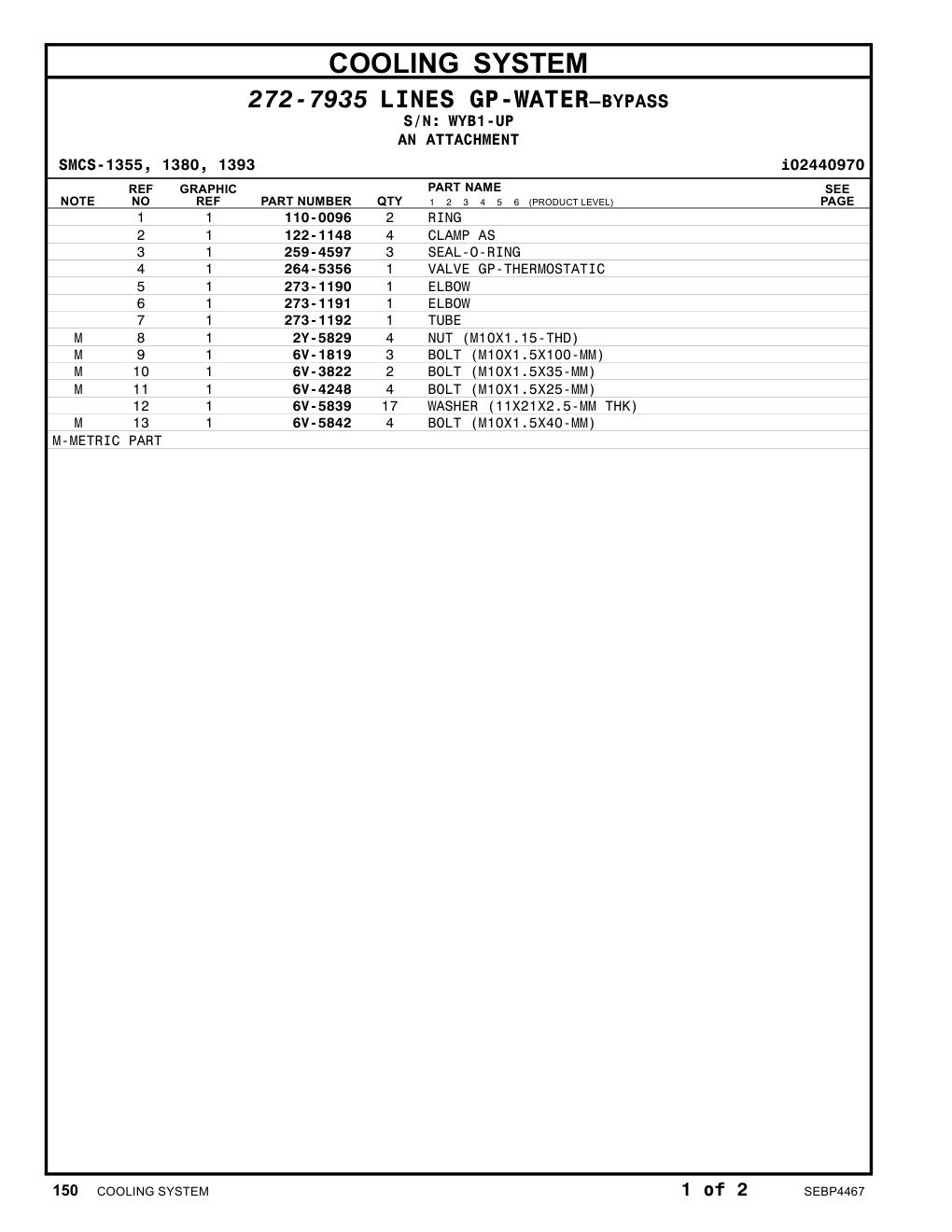 264-5356 VALVE GP-THERMOSTATIC · S/N WYB1-UP CAT parts manual diagram