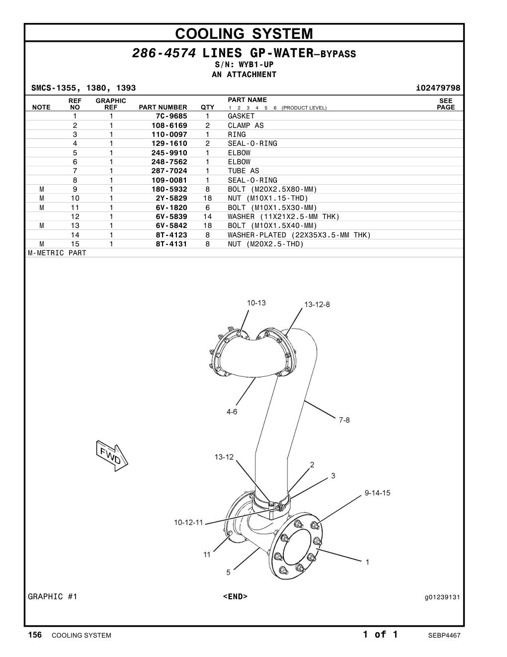 7C-9685 GASKET · S/N WYB1-UP CAT parts manual diagram