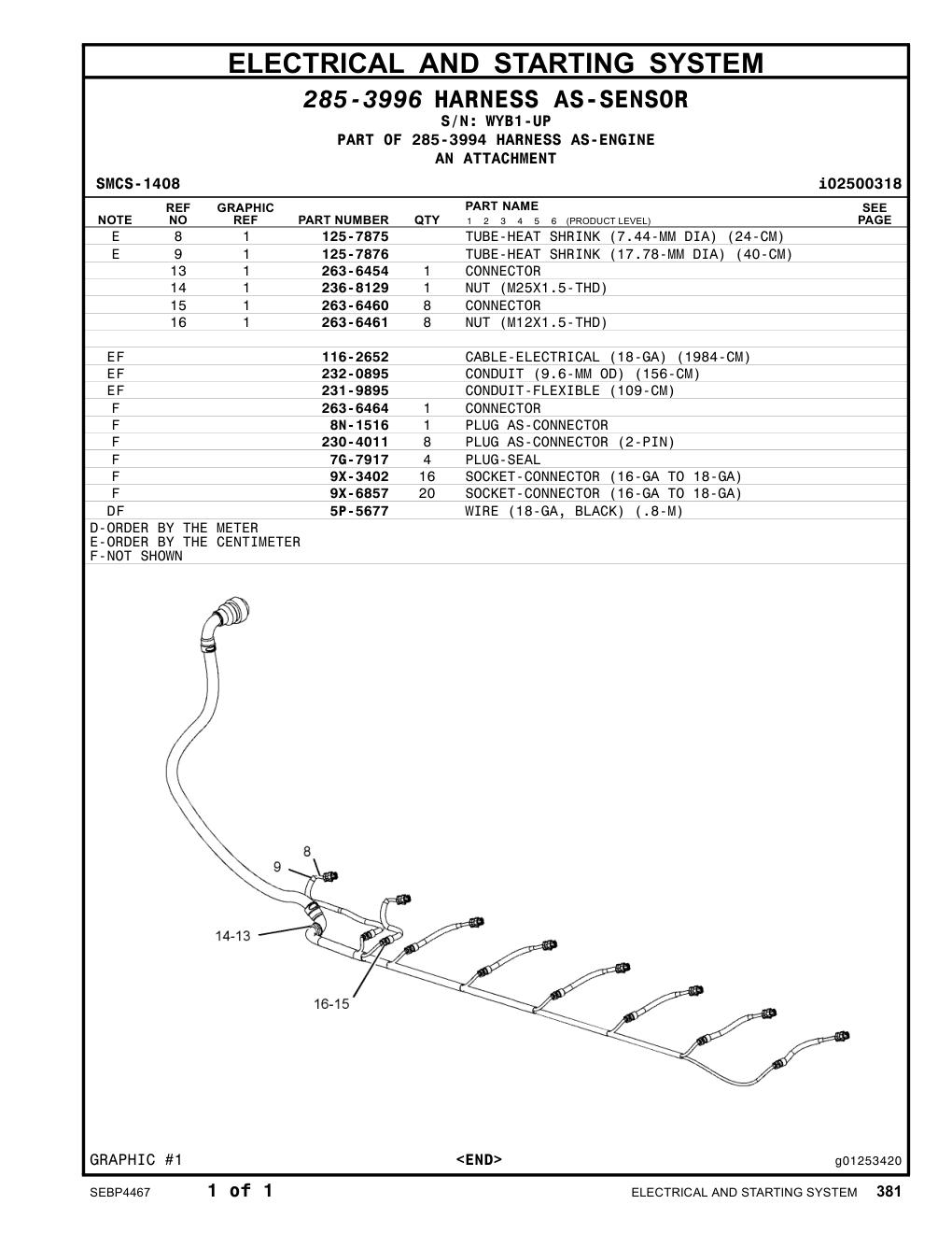 263-6454 CONNECTOR · S/N WYB1-UP CAT parts manual diagram