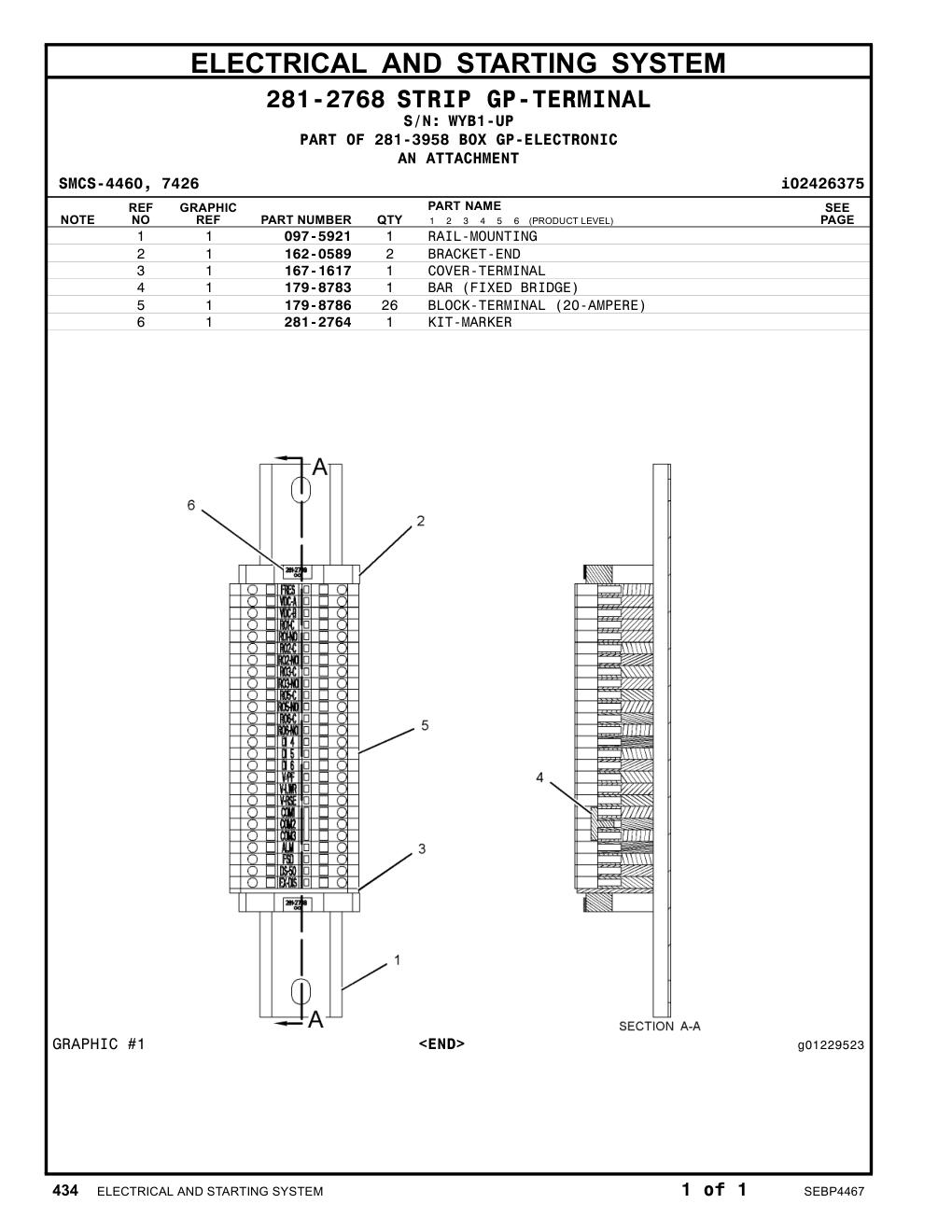 281-2764 KIT-MARKER · S/N WYB1-UP CAT parts manual diagram