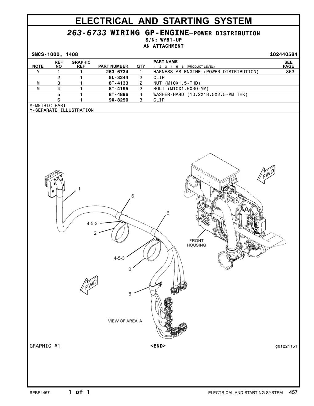 9X-8250 CLIP · S/N WYB1-UP CAT parts manual diagram