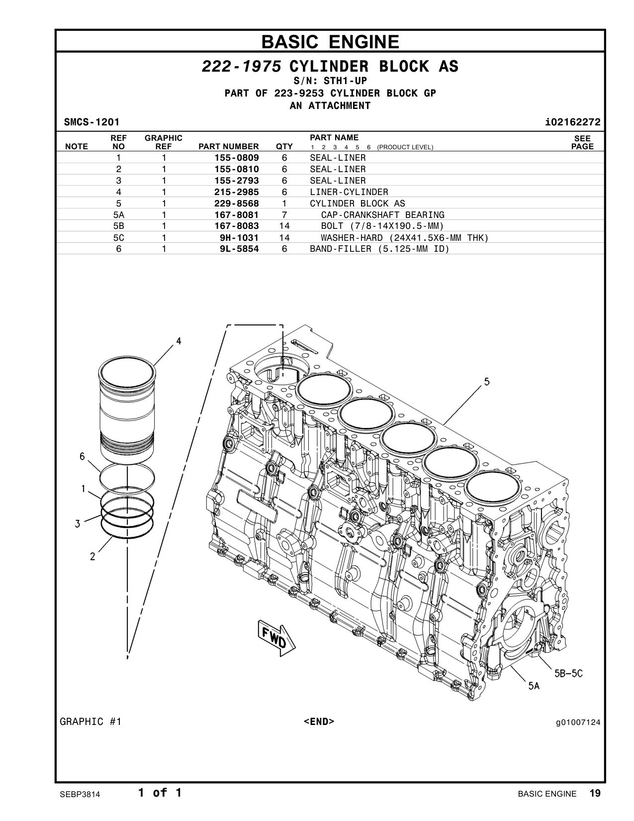 215-2985 LINER-CYLINDER · S/N STH1-UP CAT parts manual diagram