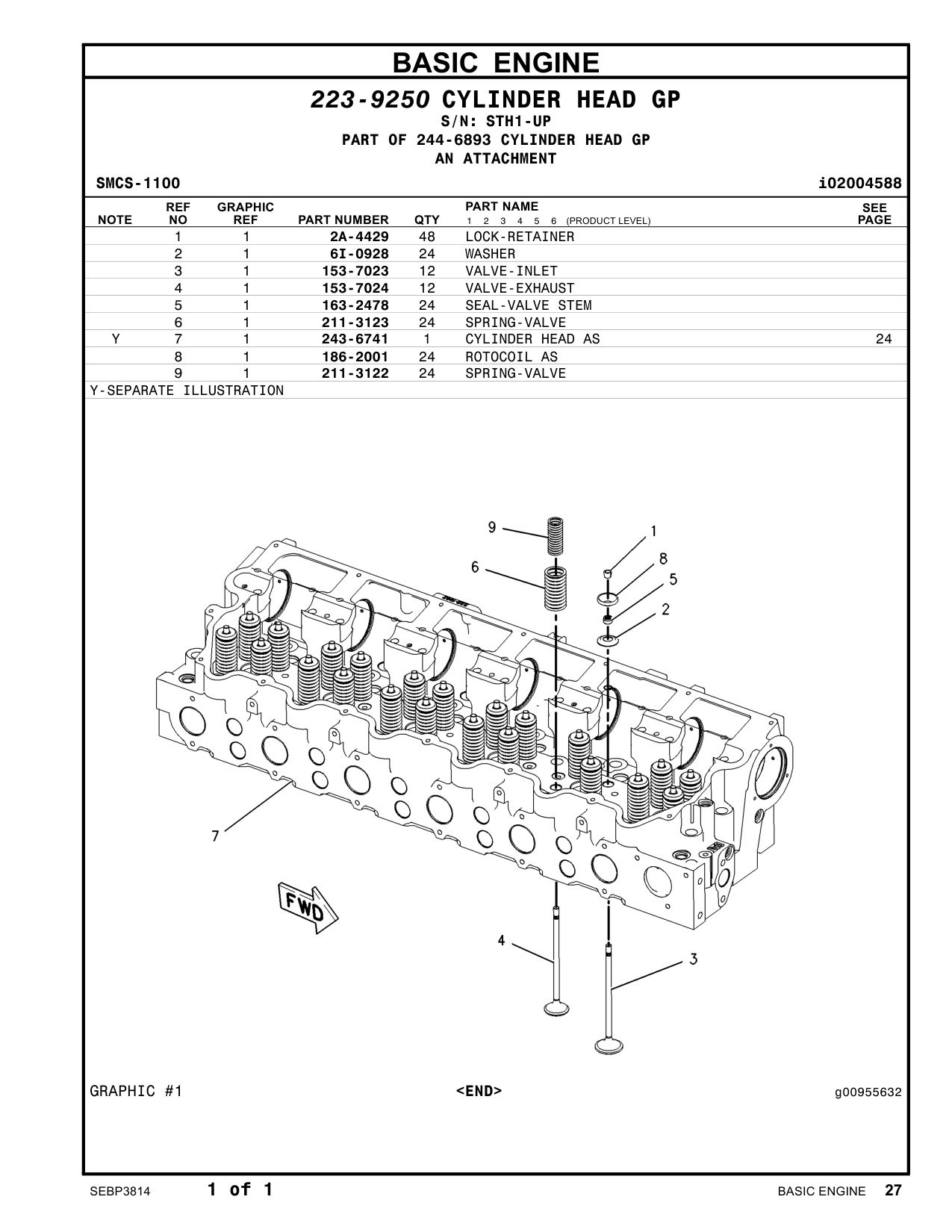 243-6741 CYLINDER HEAD AS · S/N STH1-UP CAT parts manual diagram