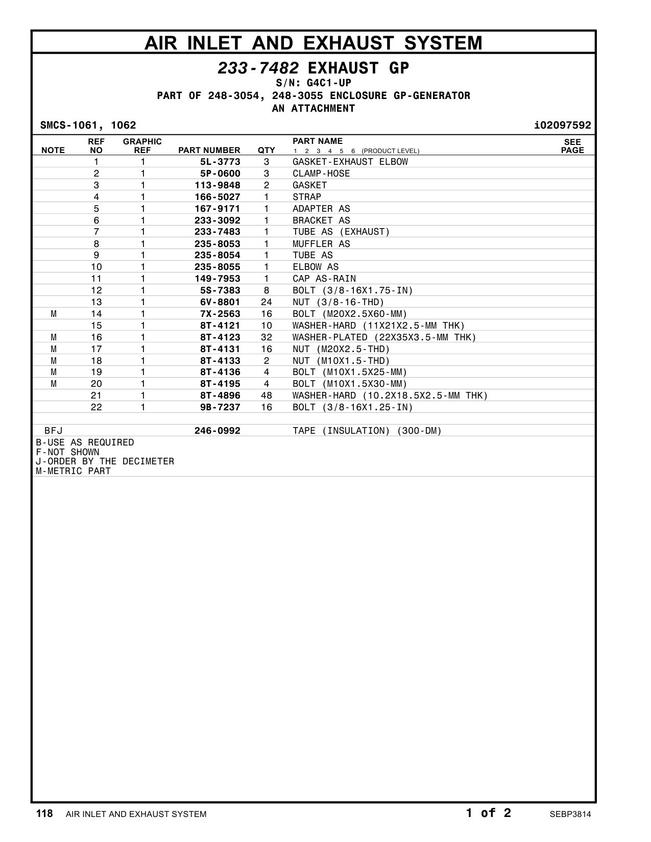 235-8053 MUFFLER AS · S/N G4C1-UP CAT parts manual diagram