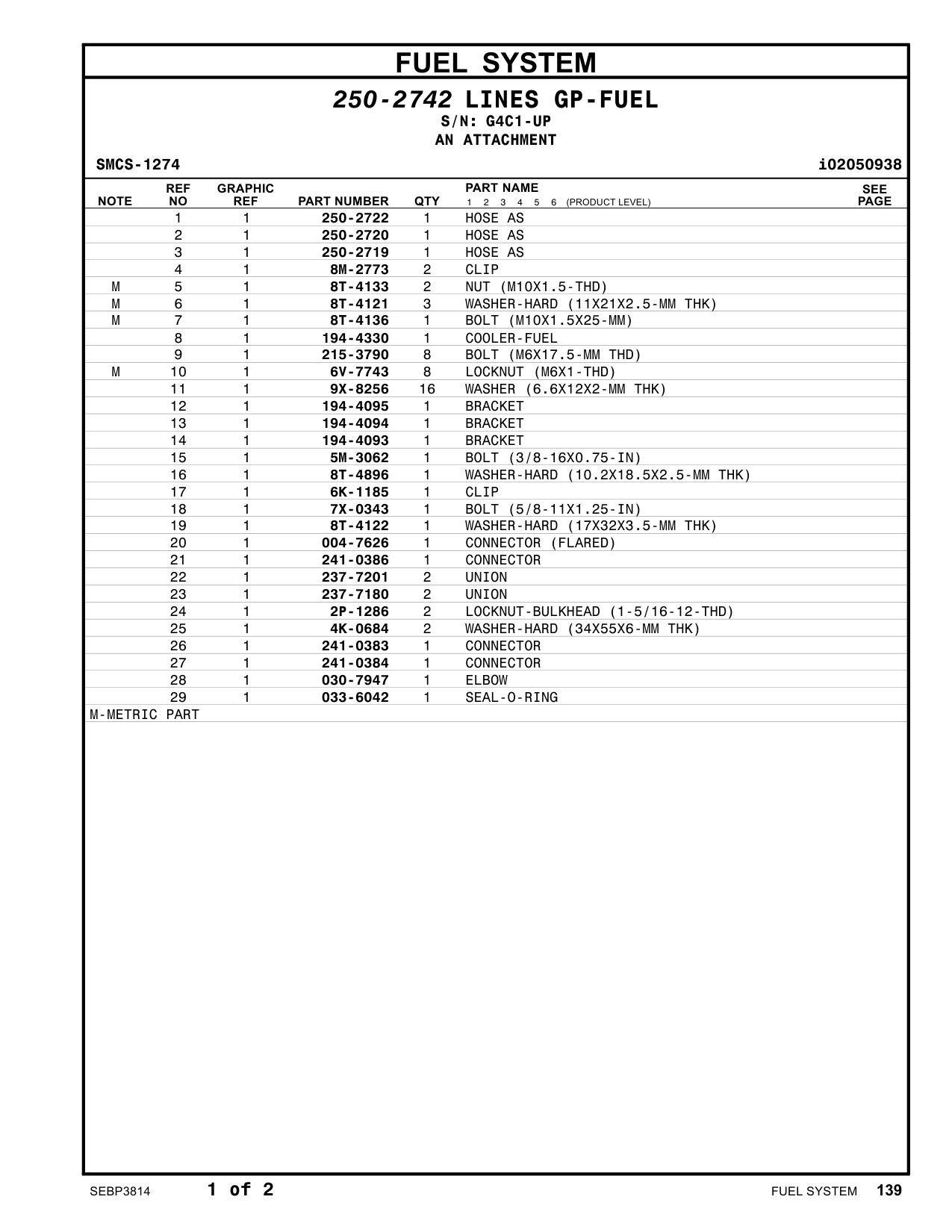 194-4330 COOLER-FUEL · S/N G4C1-UP CAT parts manual diagram